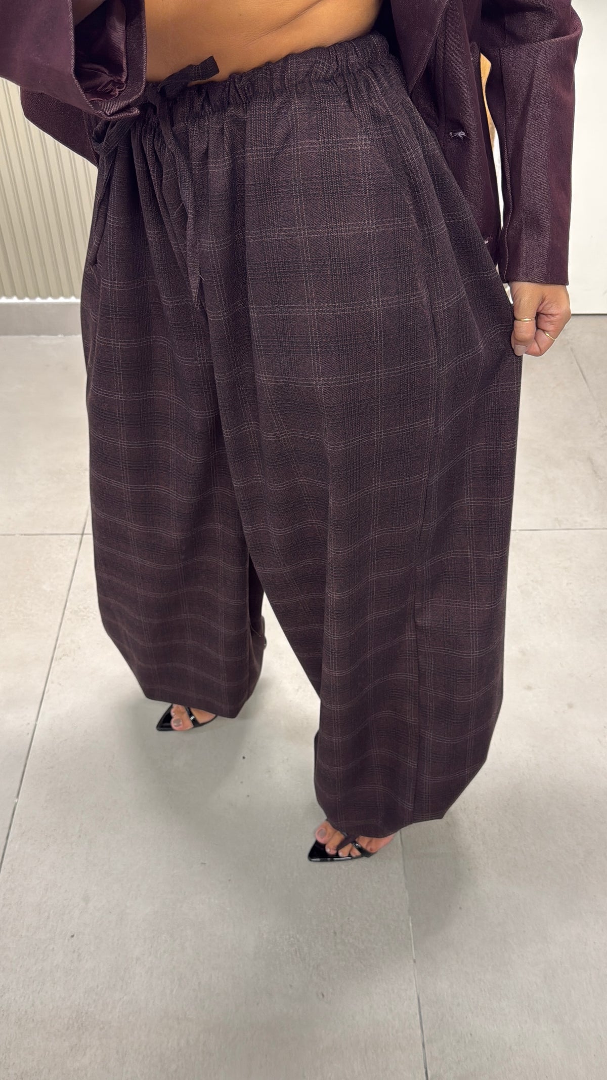 PANTALONE BALLON QUADRETTI VINACCIA