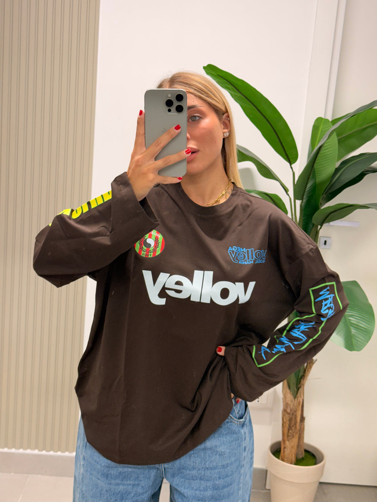T-SHIRT VOLLEY MARRONE