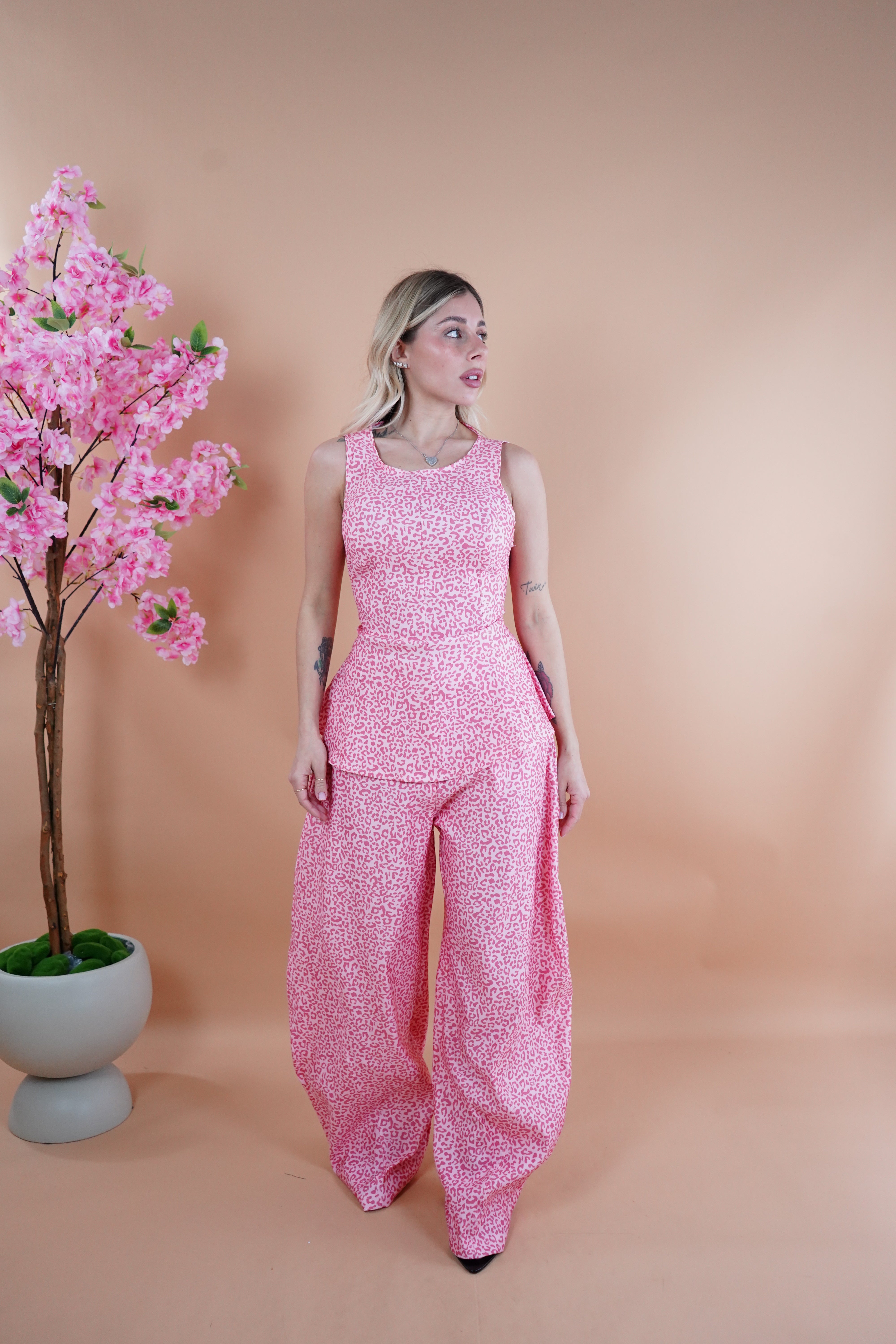 COORDINATO BALLON ANIMALIER ROSA