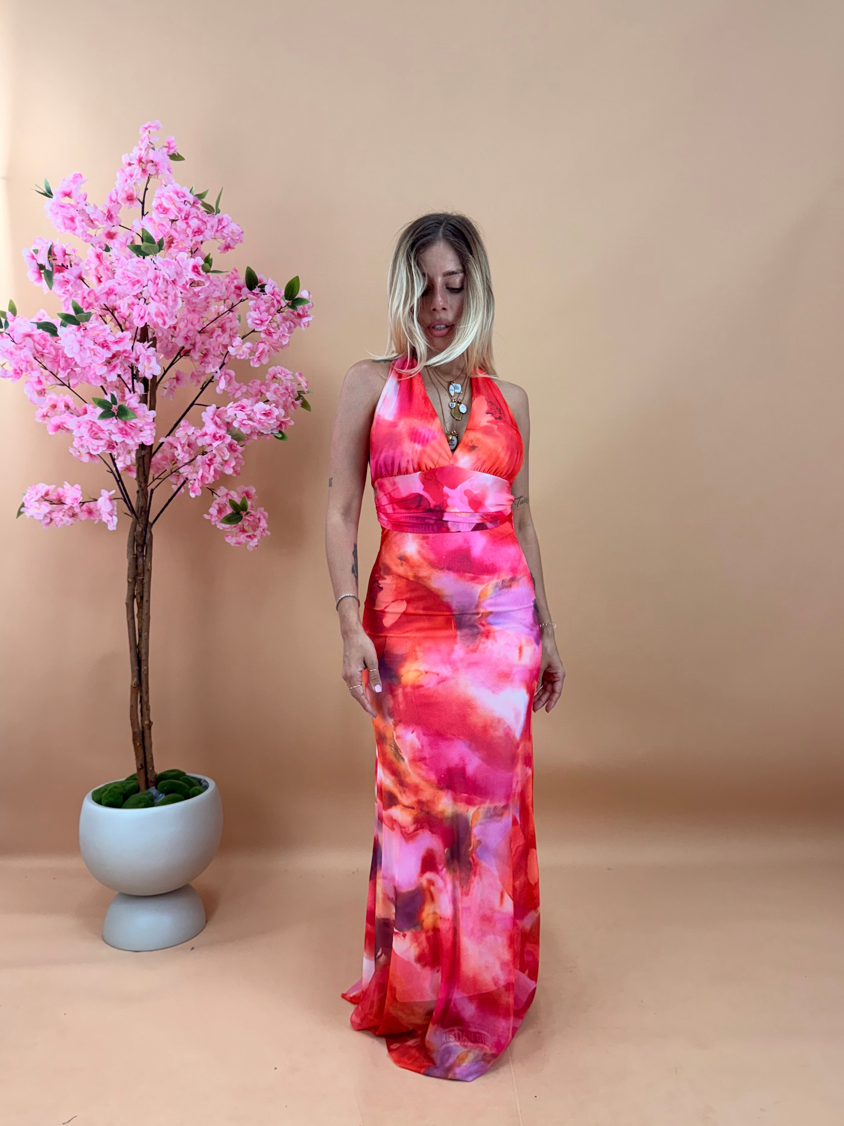 LONG DRESS MYKONOS ROSA