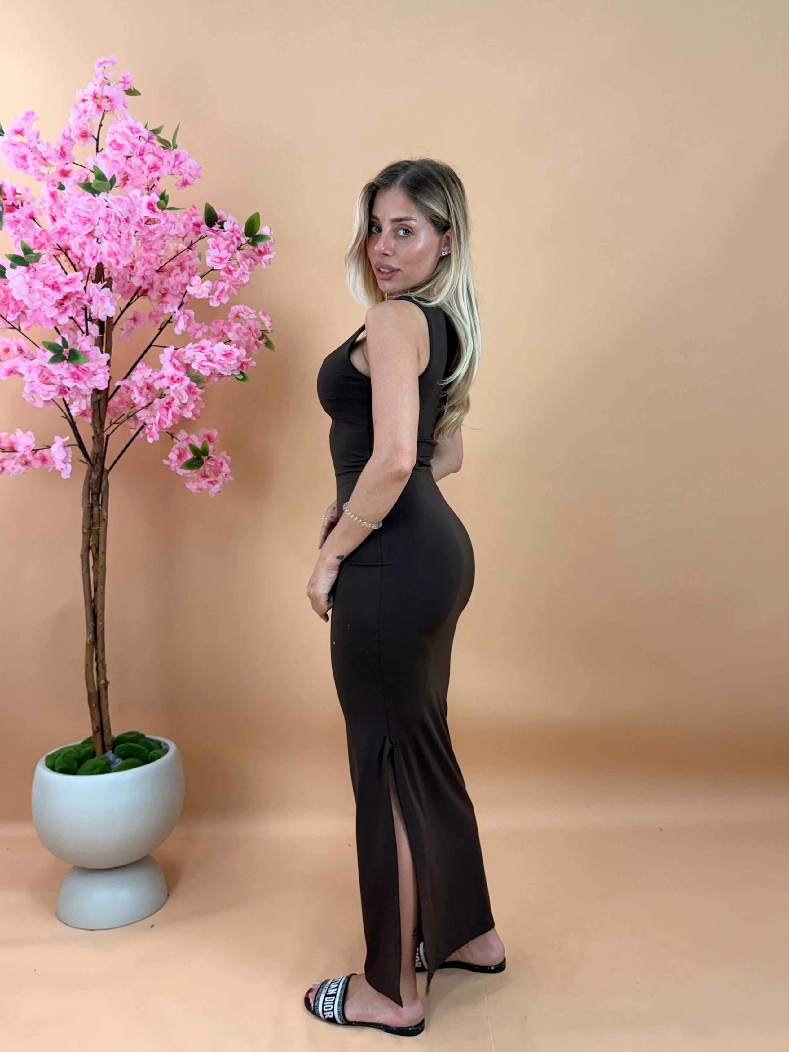 LONG DRESS EVERYDAY MARRONE