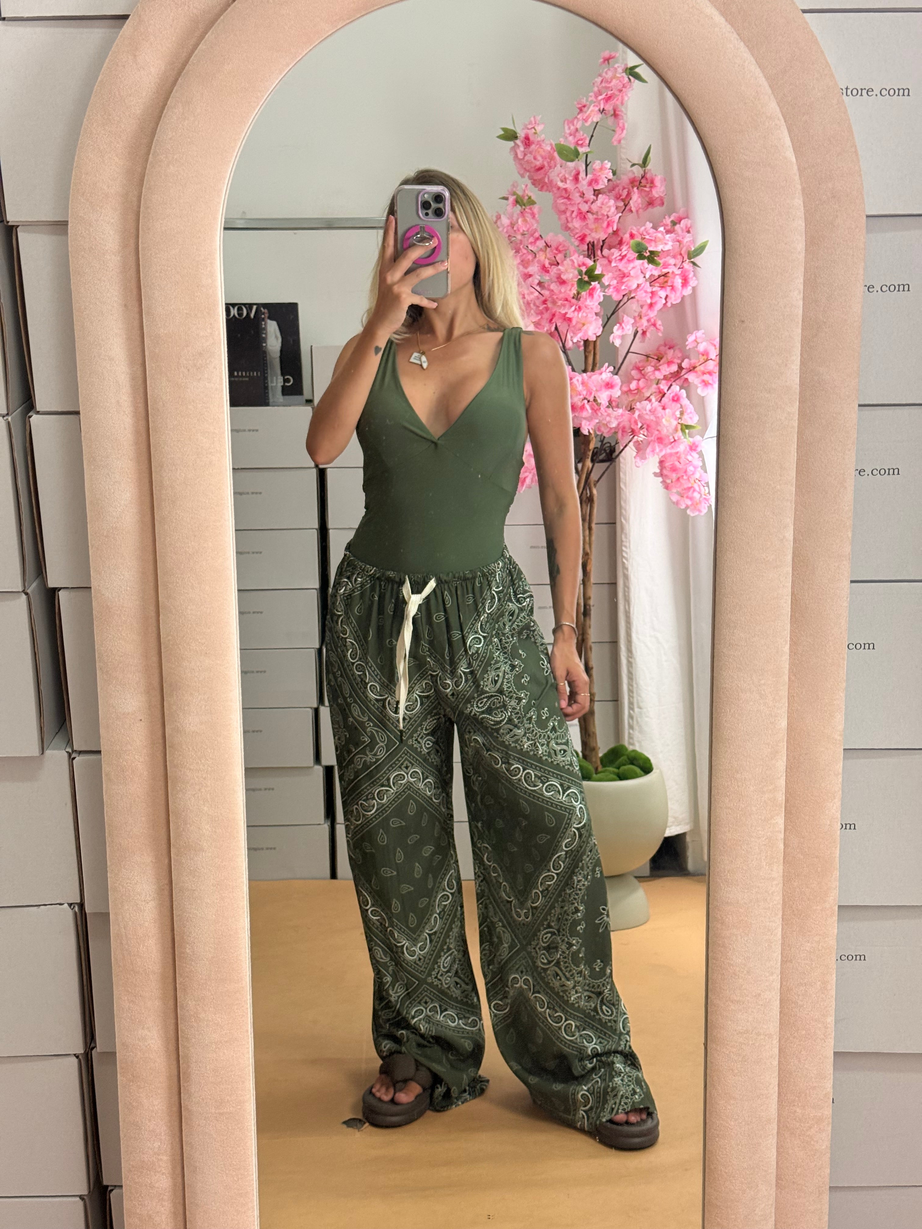 PANTALONE BANDANA VERDE