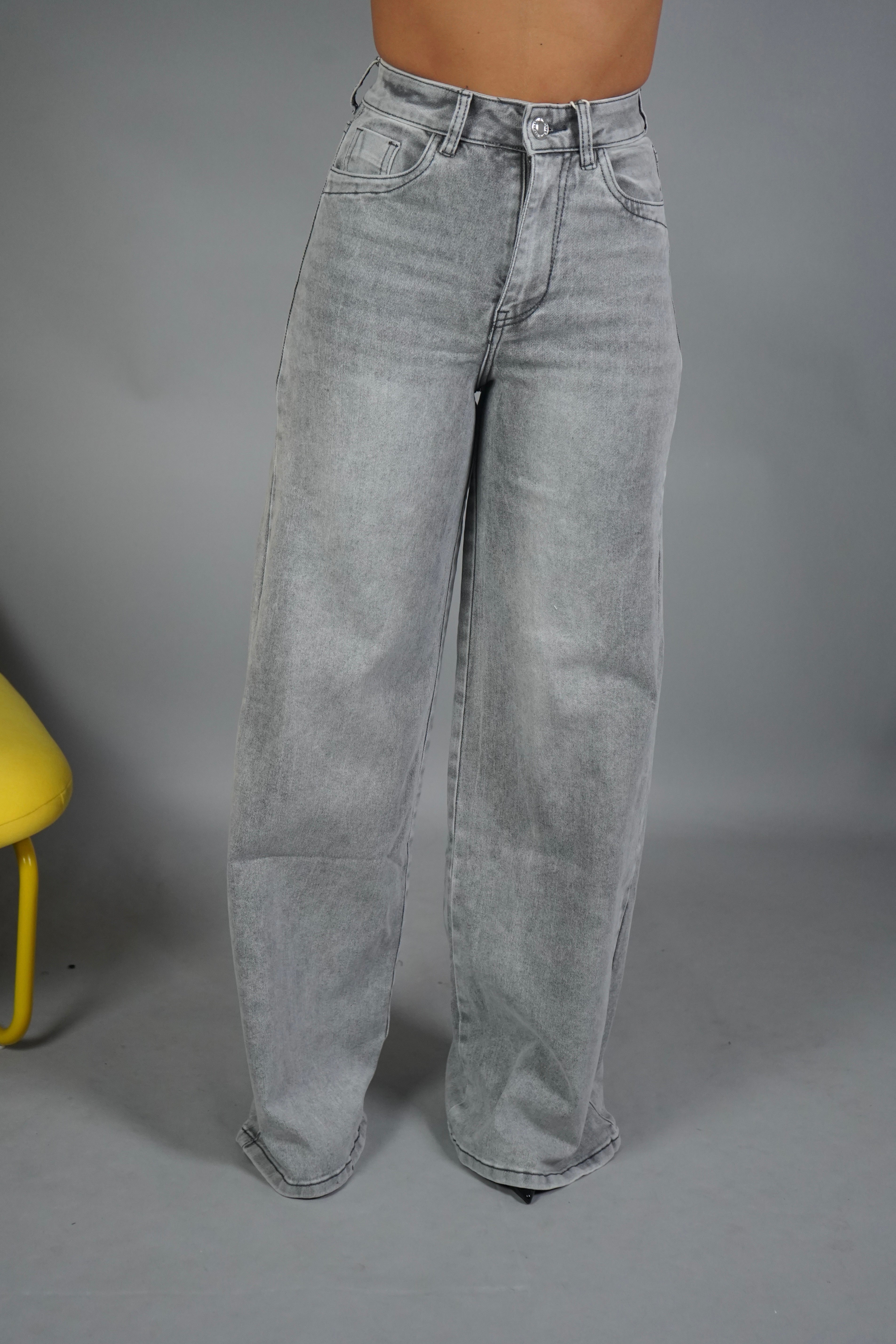 JEANS PALAZZO GRIGIO