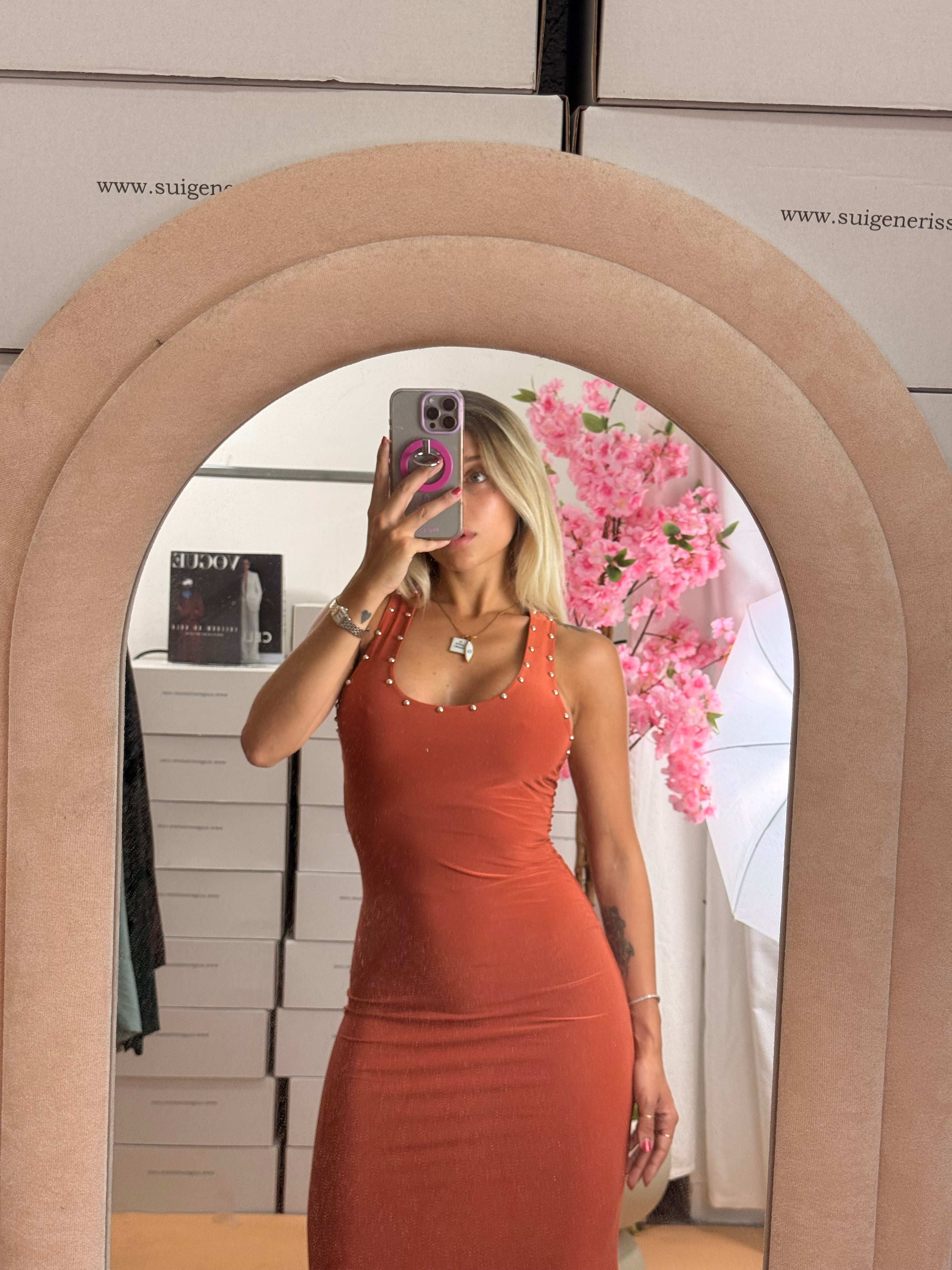LONG DRESS BORCHIE RUGGINE