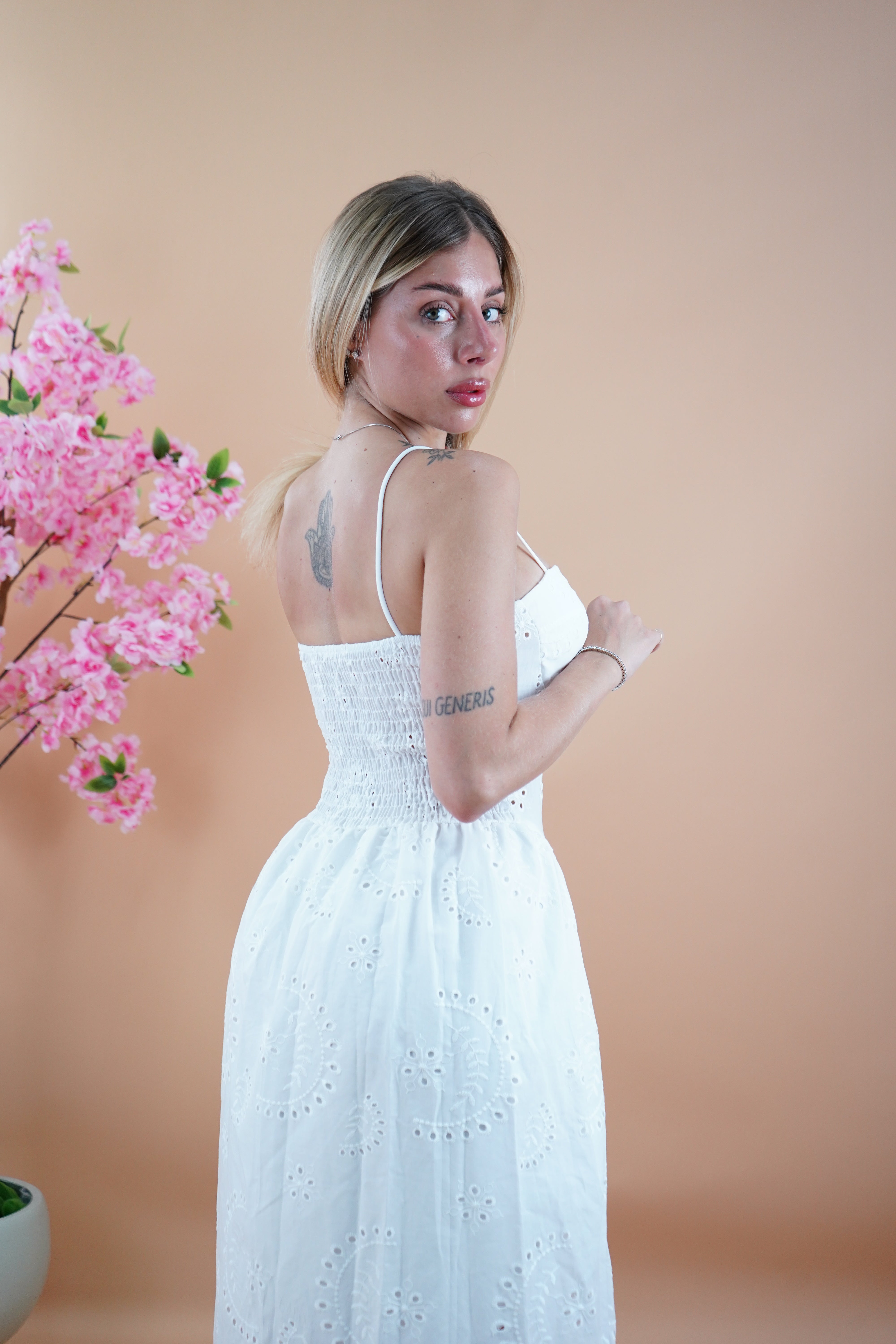 LONG DRESS SANGALLO BIANCO