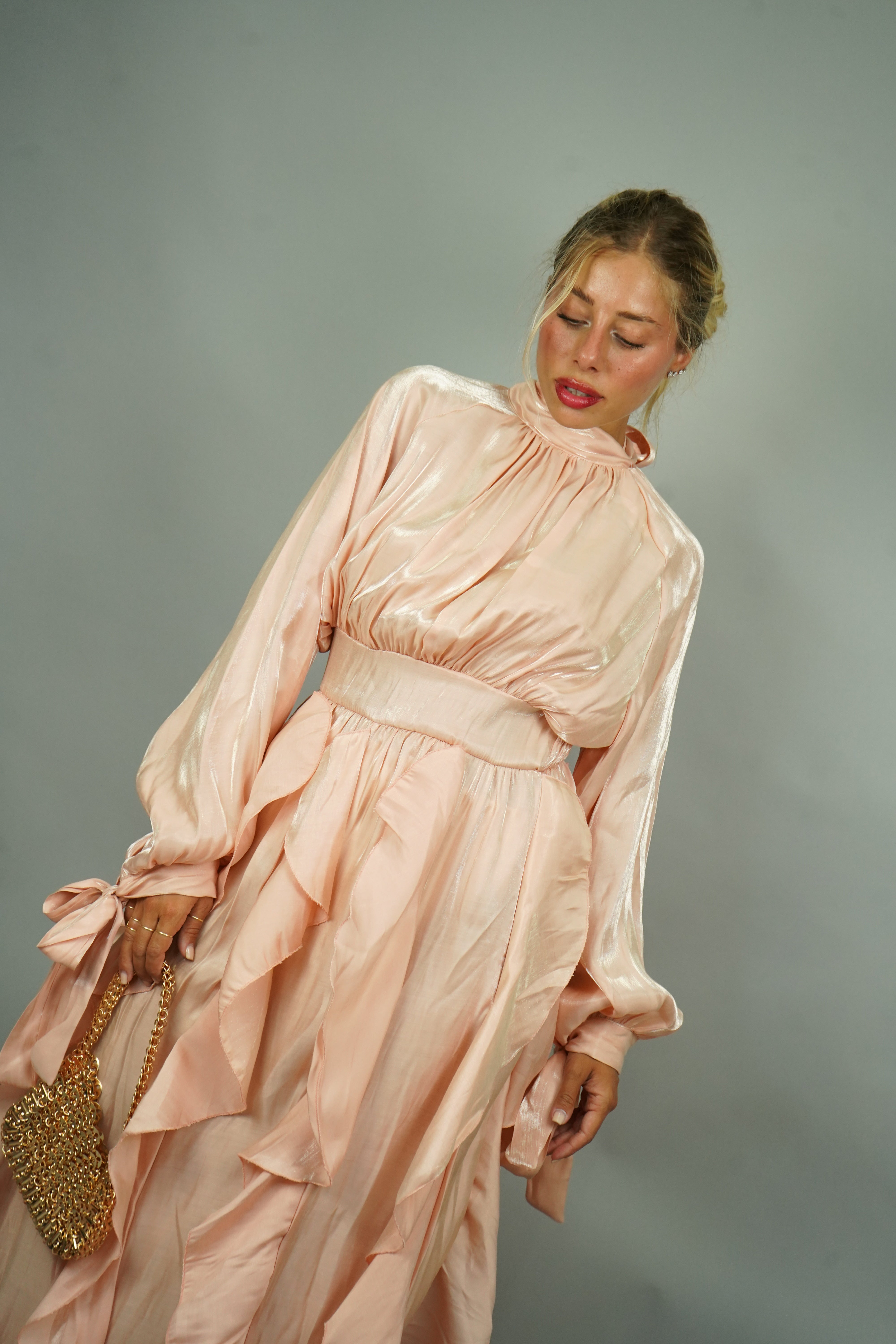 LONG DRESS PARTENOPE SALMONE