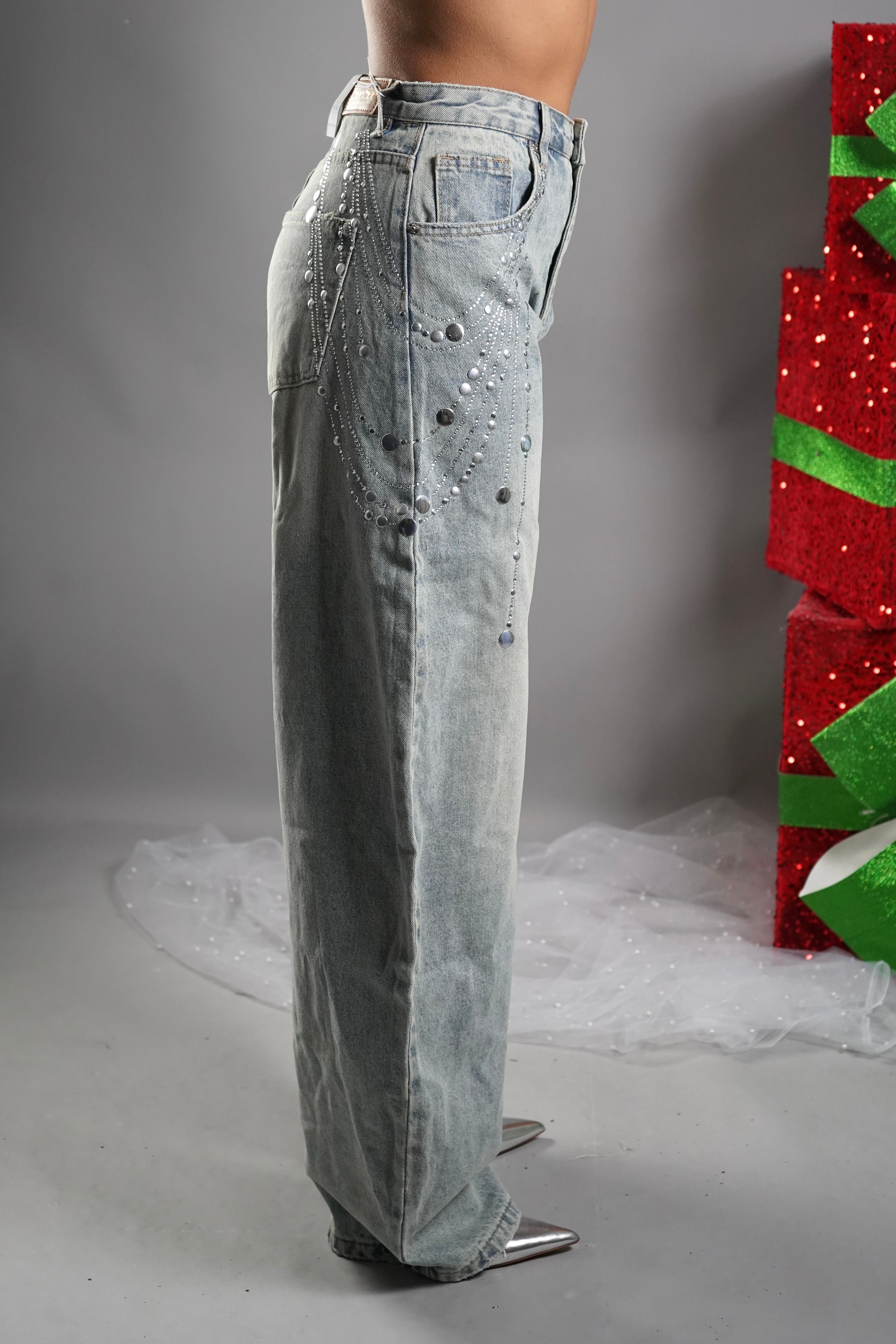 JEANS BAGGY CASCATA ARGENTO