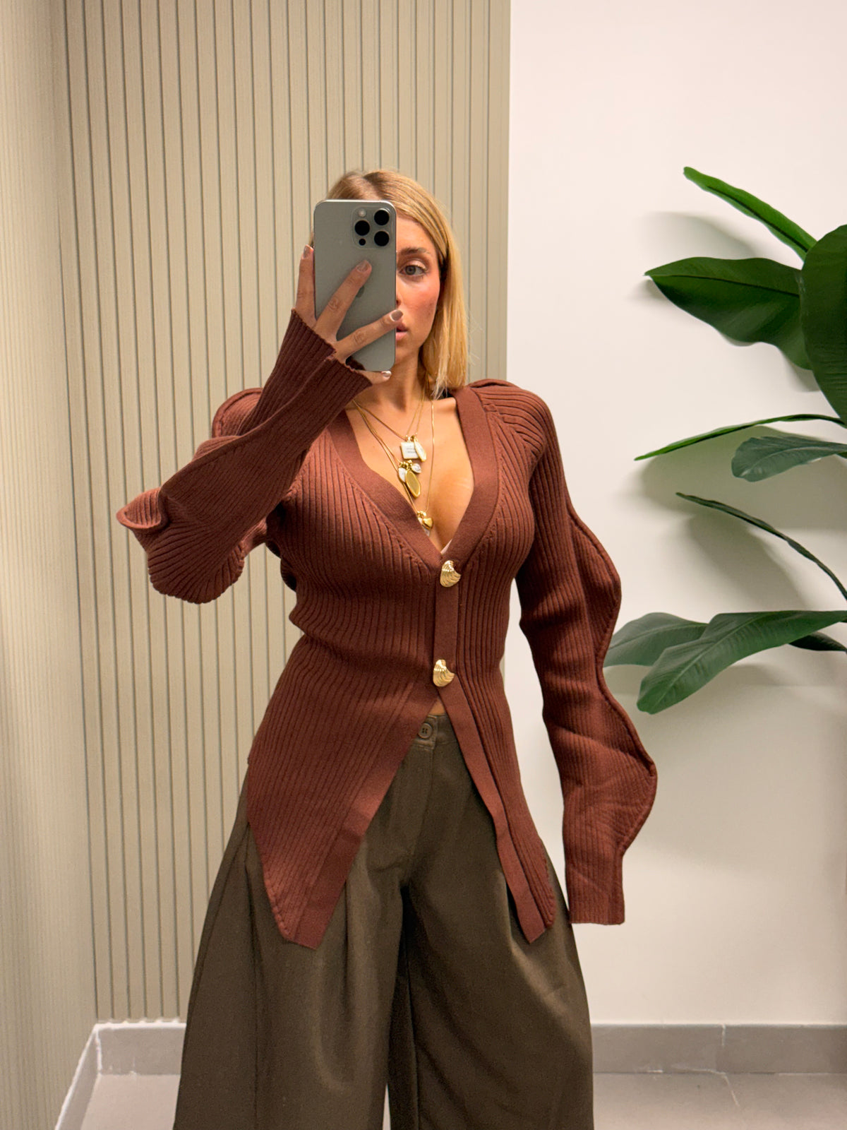 MAGLIA LIBELLULA MARRONE