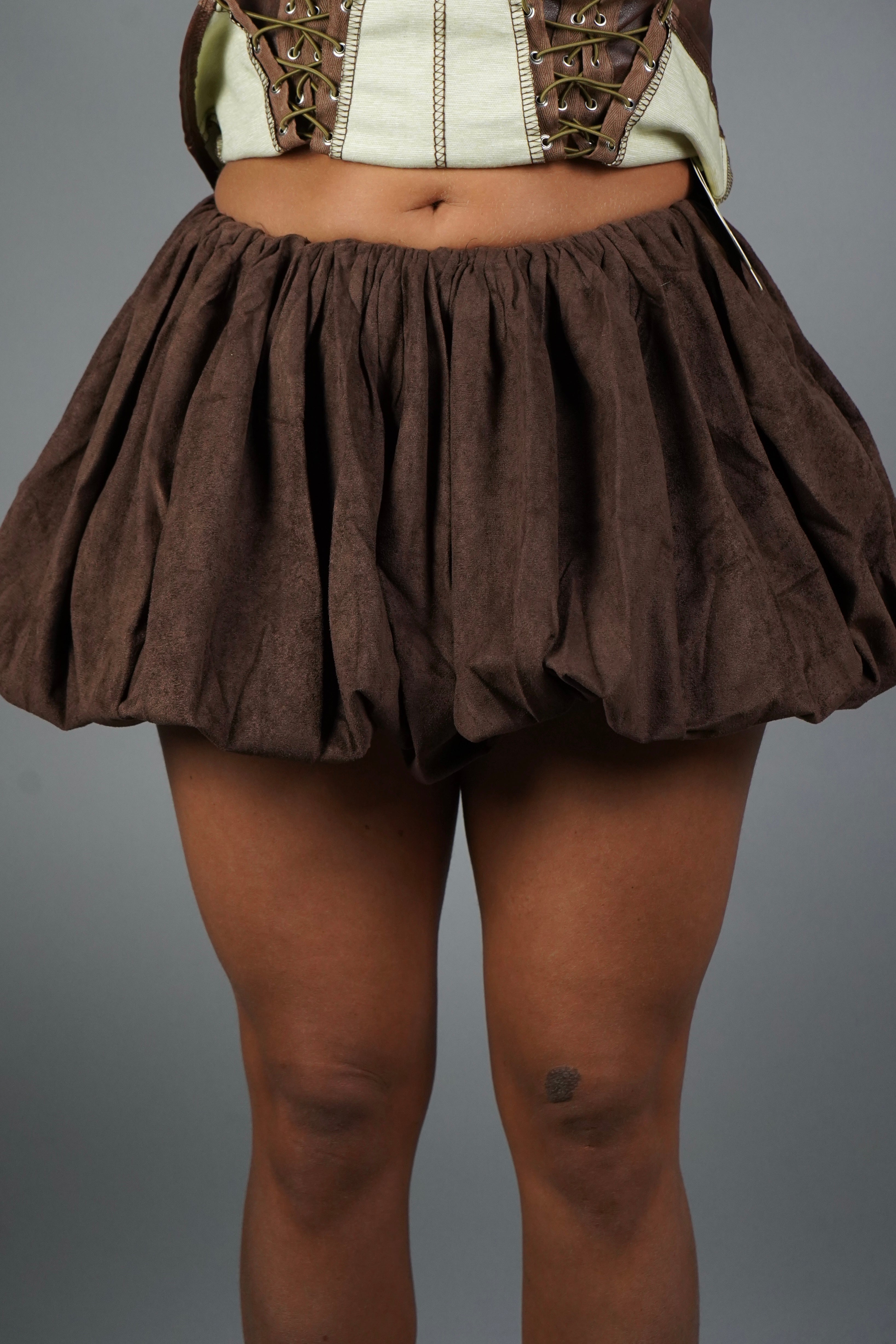 GONNA BALLON IN CAMOSCIO MARRONE