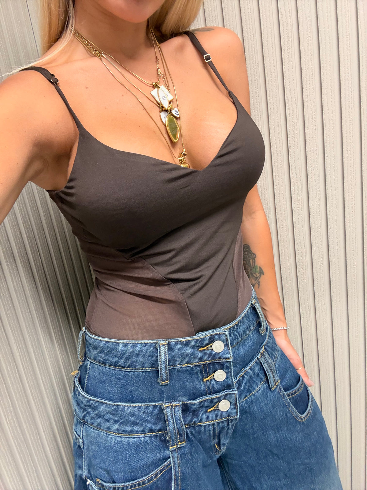 BODY TRASPARENZE MARRONE