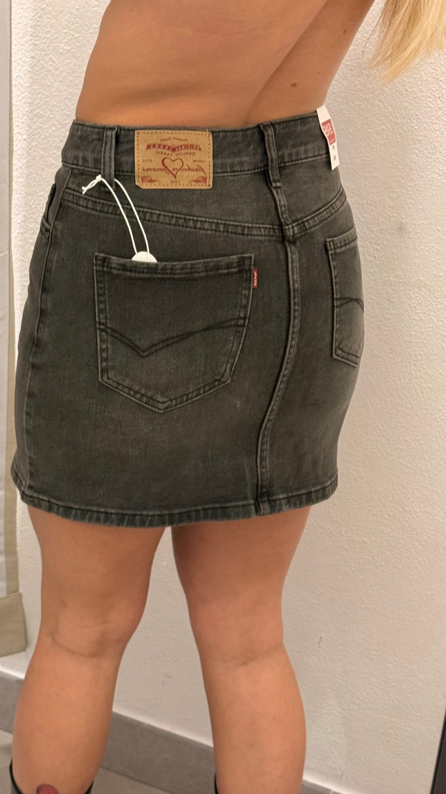 MINIGONNA DENIM NERA