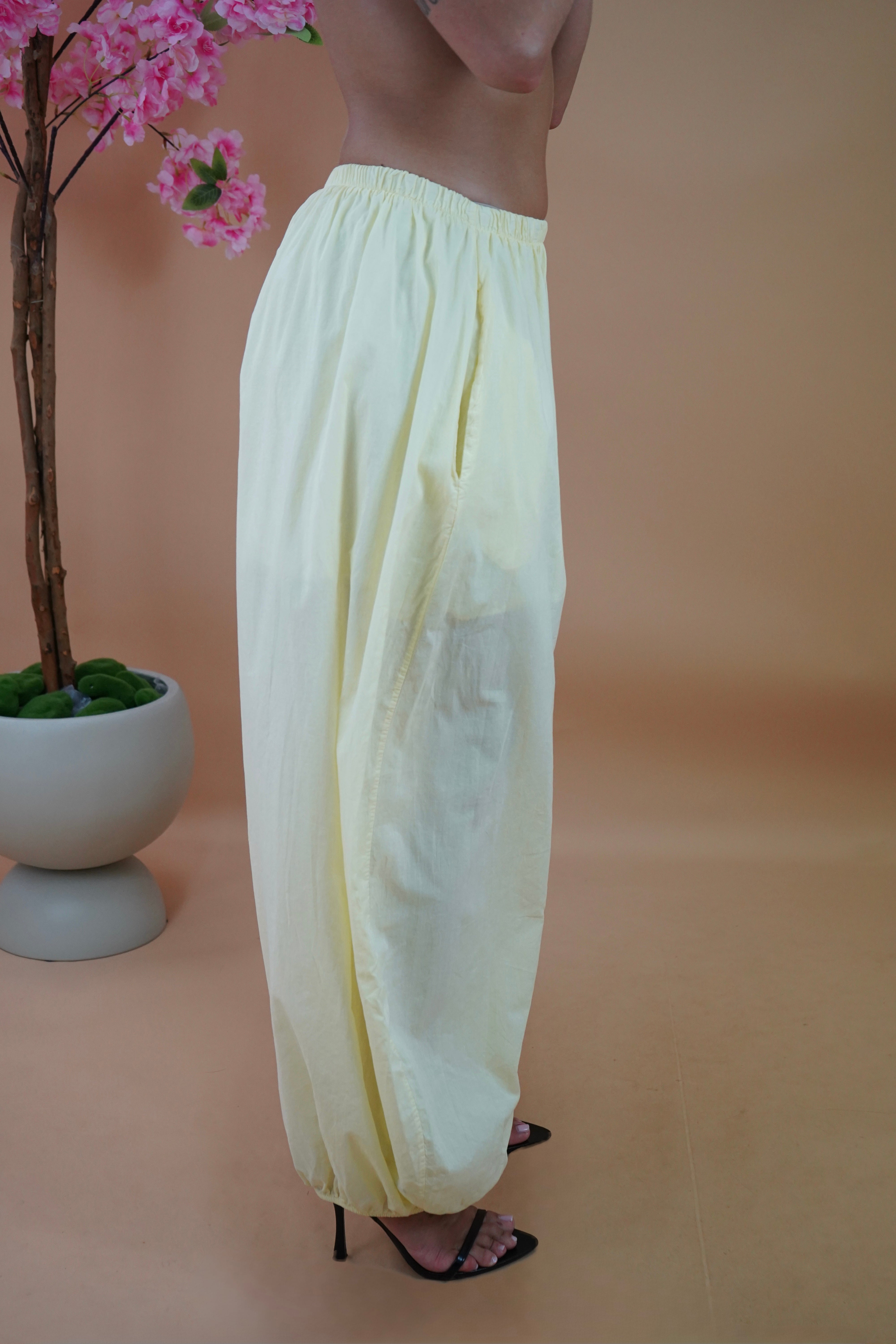 PANTALONE BALLON COTONE GIALLO