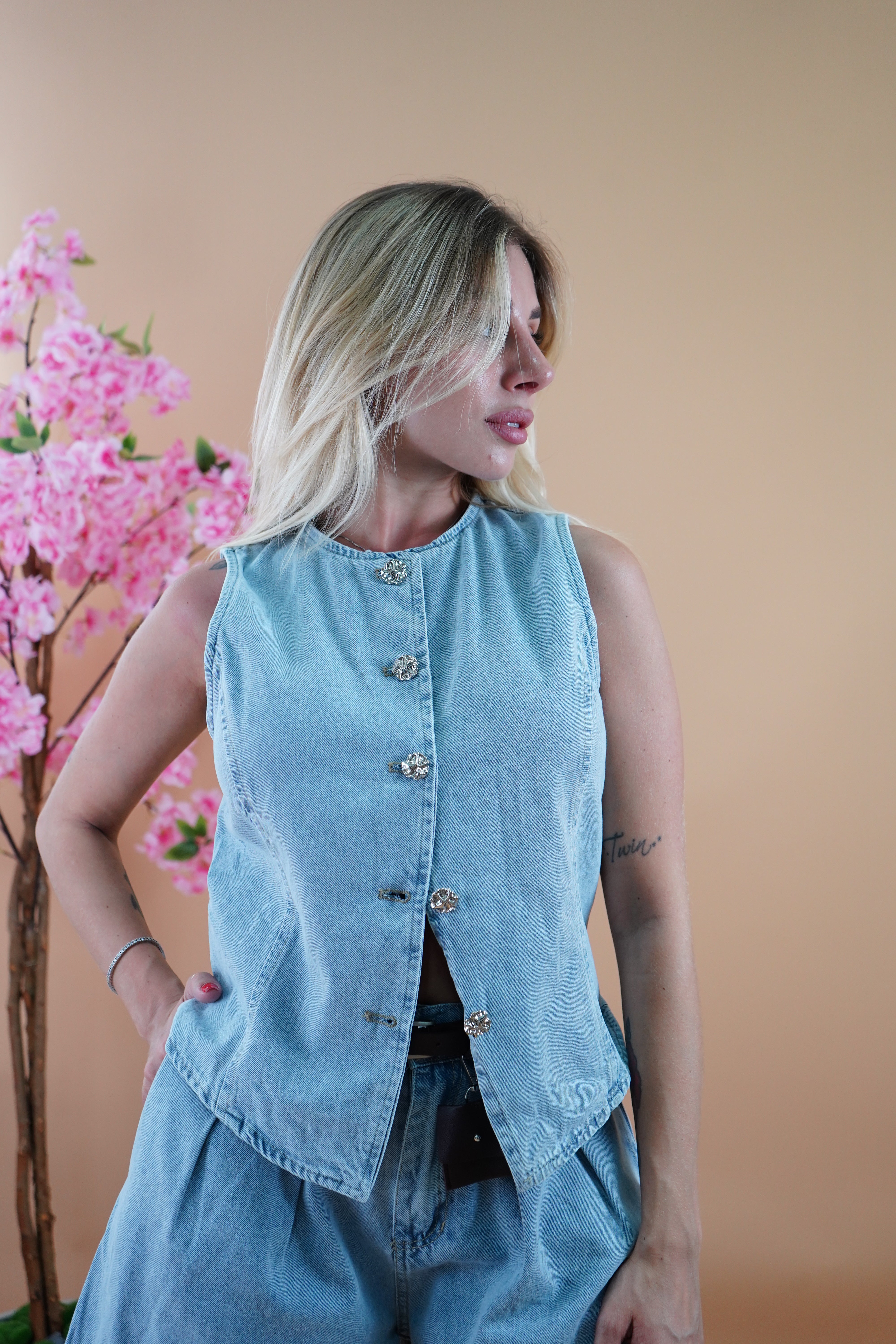 COORDINATO ANNA DENIM CHIARO