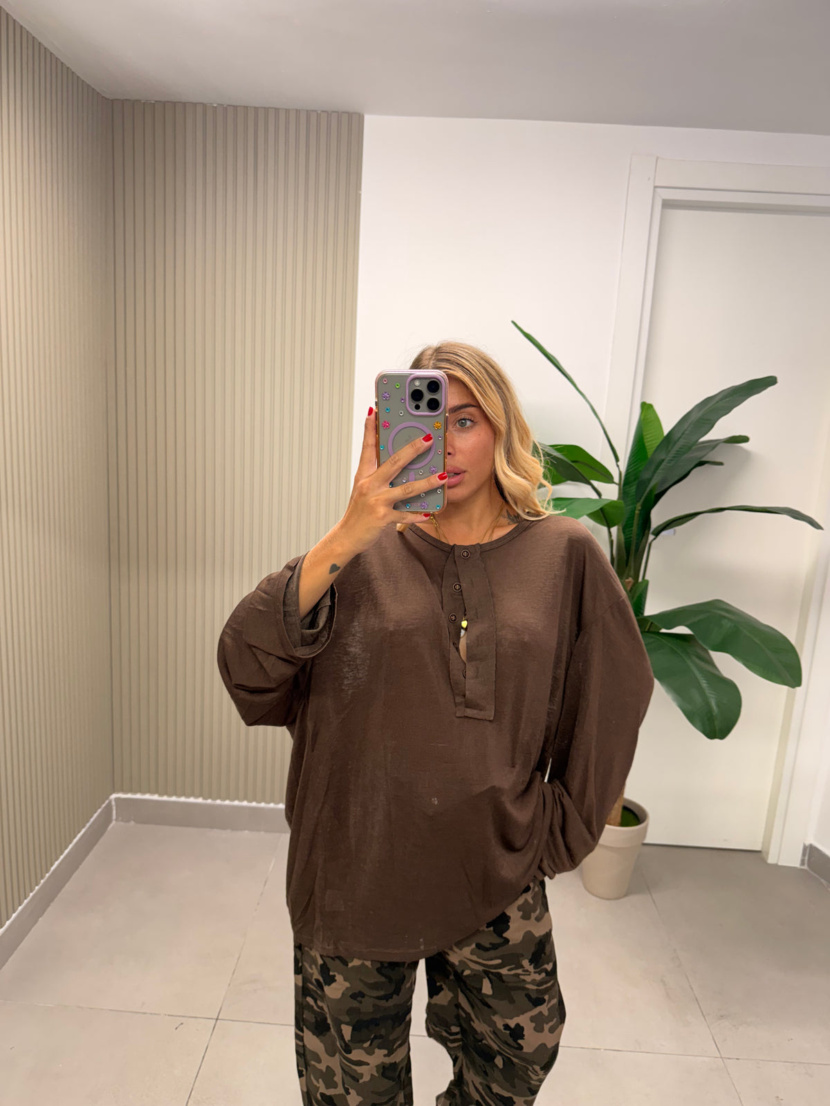 MAXI T-SHIRT BOYFRIEND MARRONE
