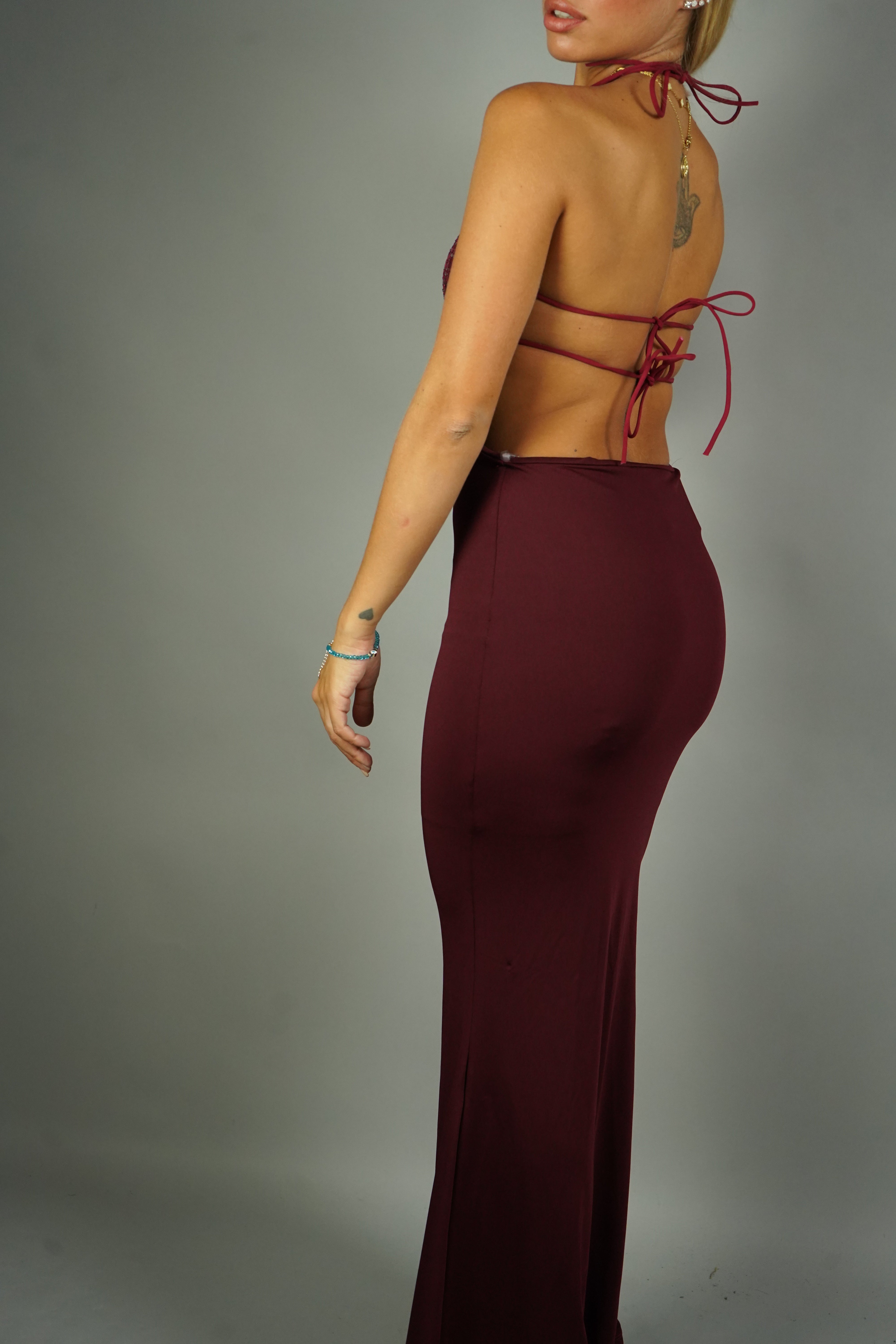 LONG DRESS GINEVRA BORDEAUX