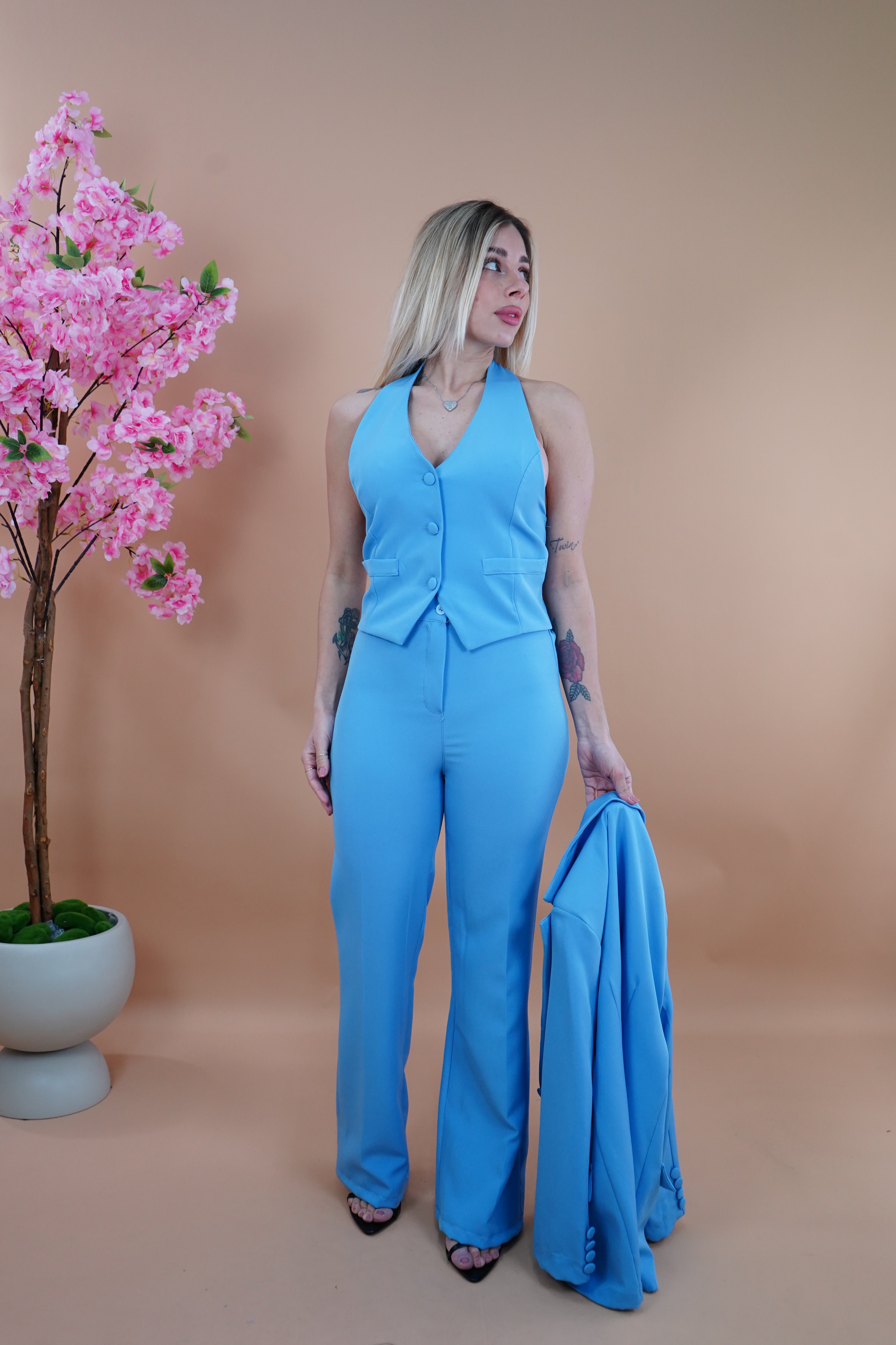 TAILLEUR TRE PEZZI AMBRA AZZURRO