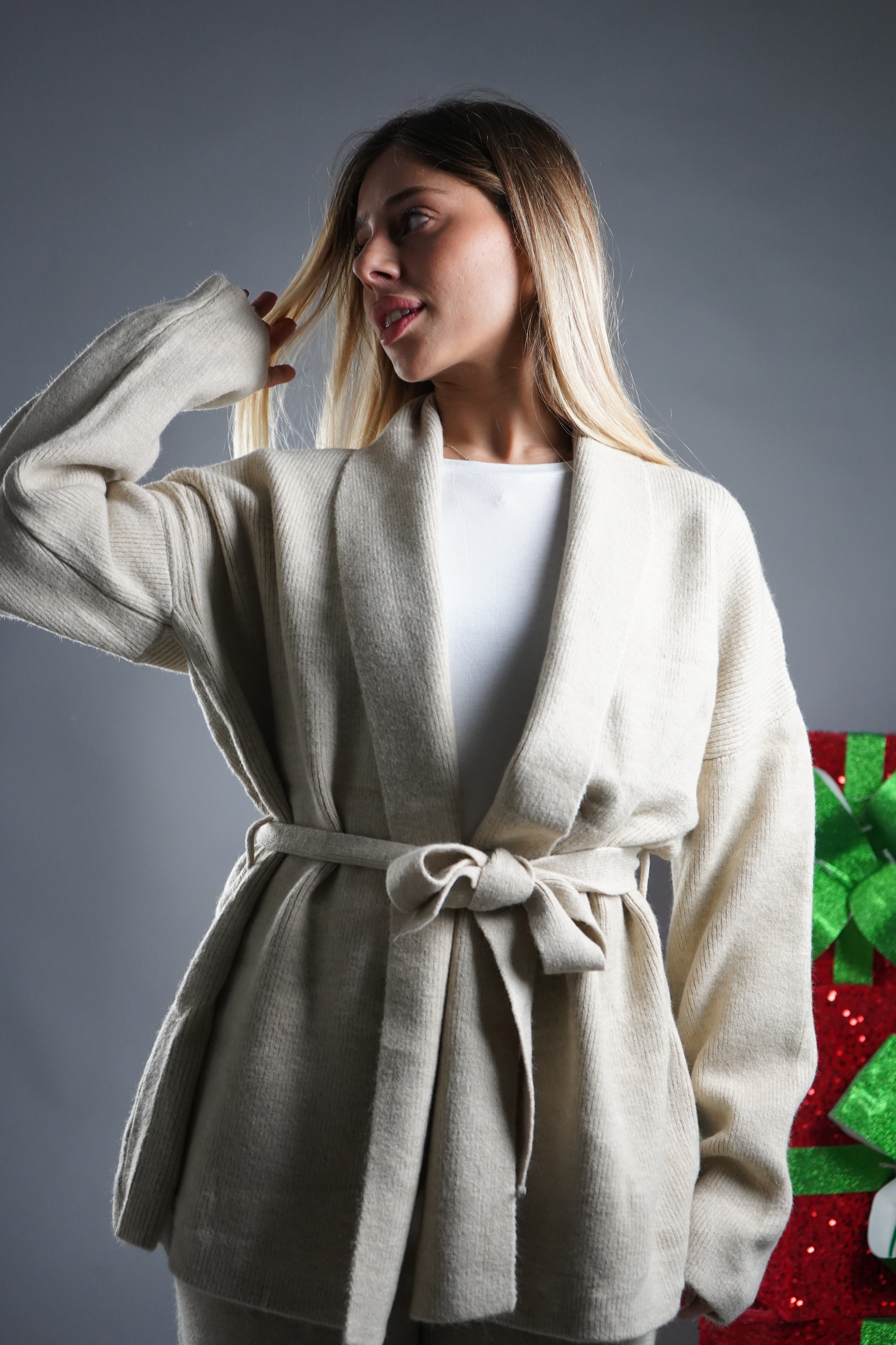 COORDINATO KIMONO IN LANA PANNA