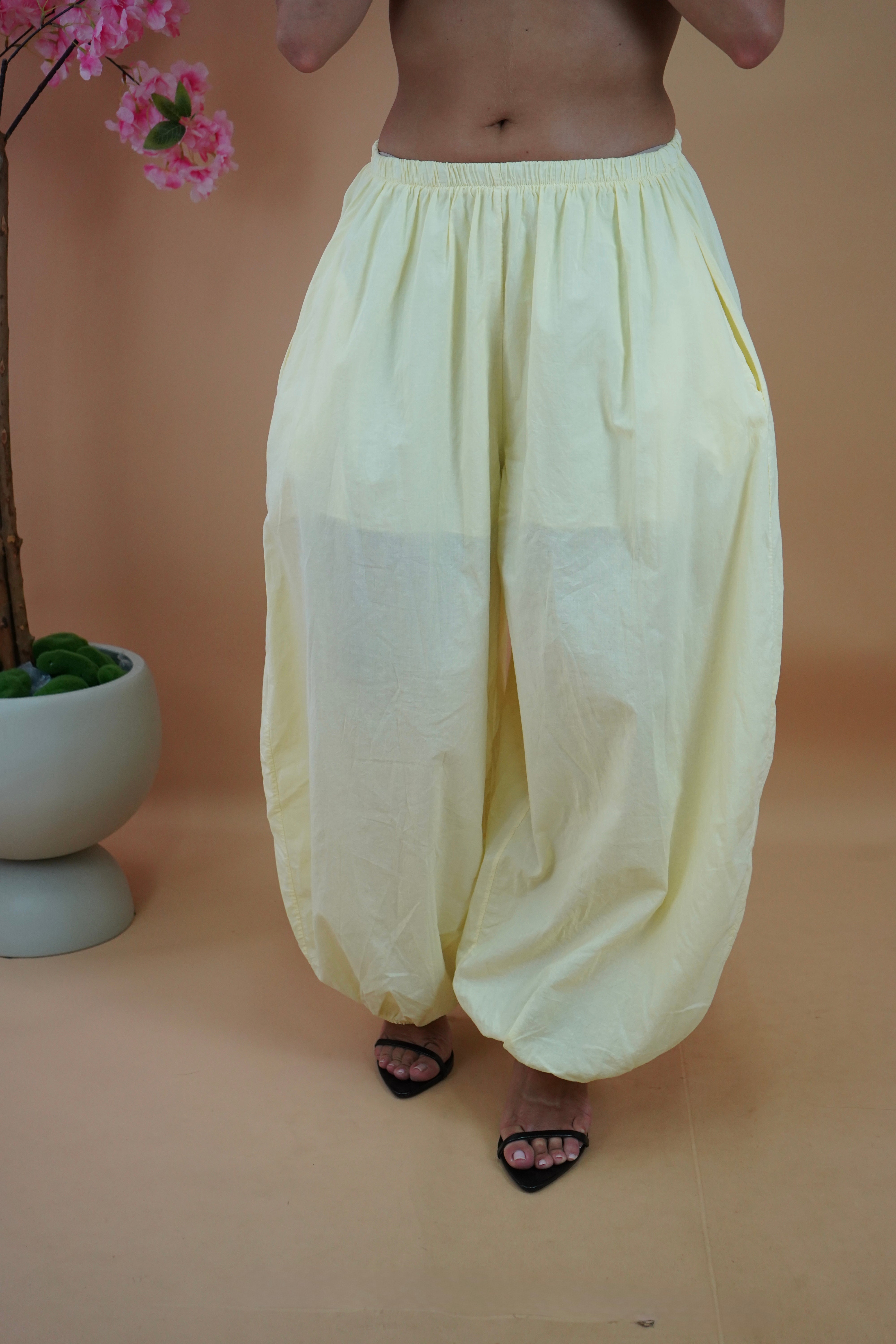 PANTALONE BALLON COTONE GIALLO