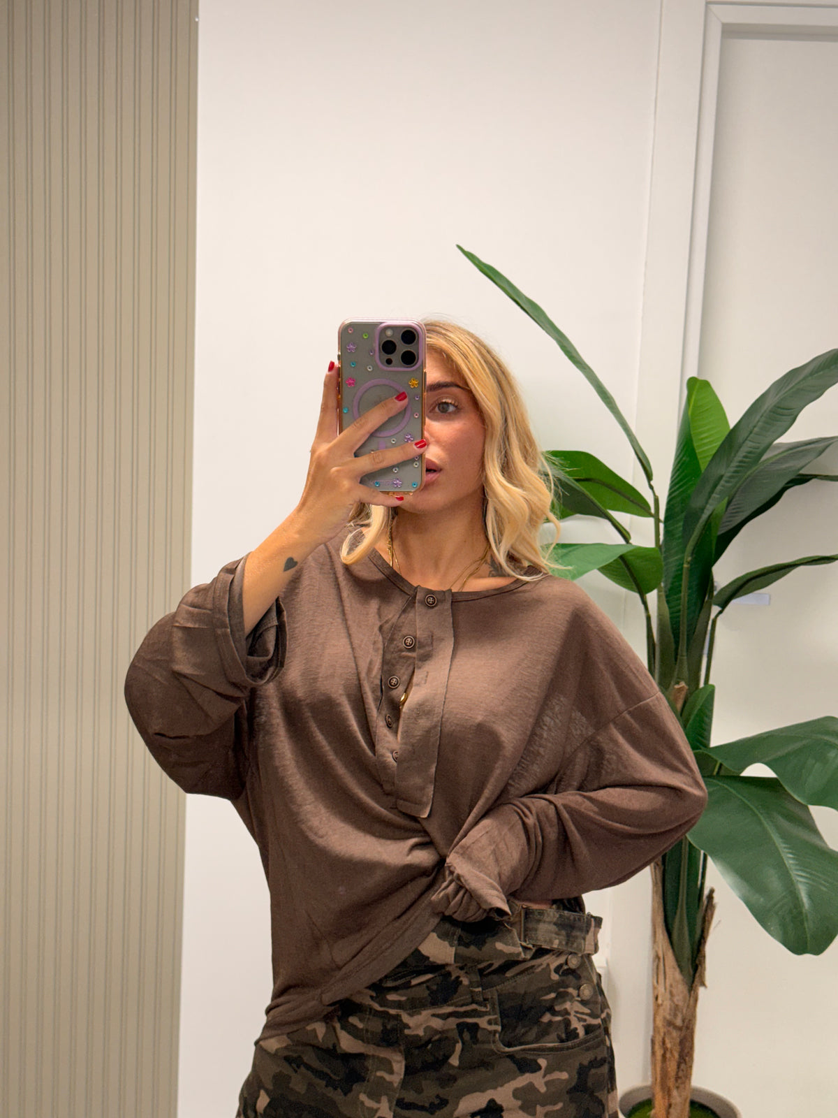 MAXI T-SHIRT BOYFRIEND MARRONE