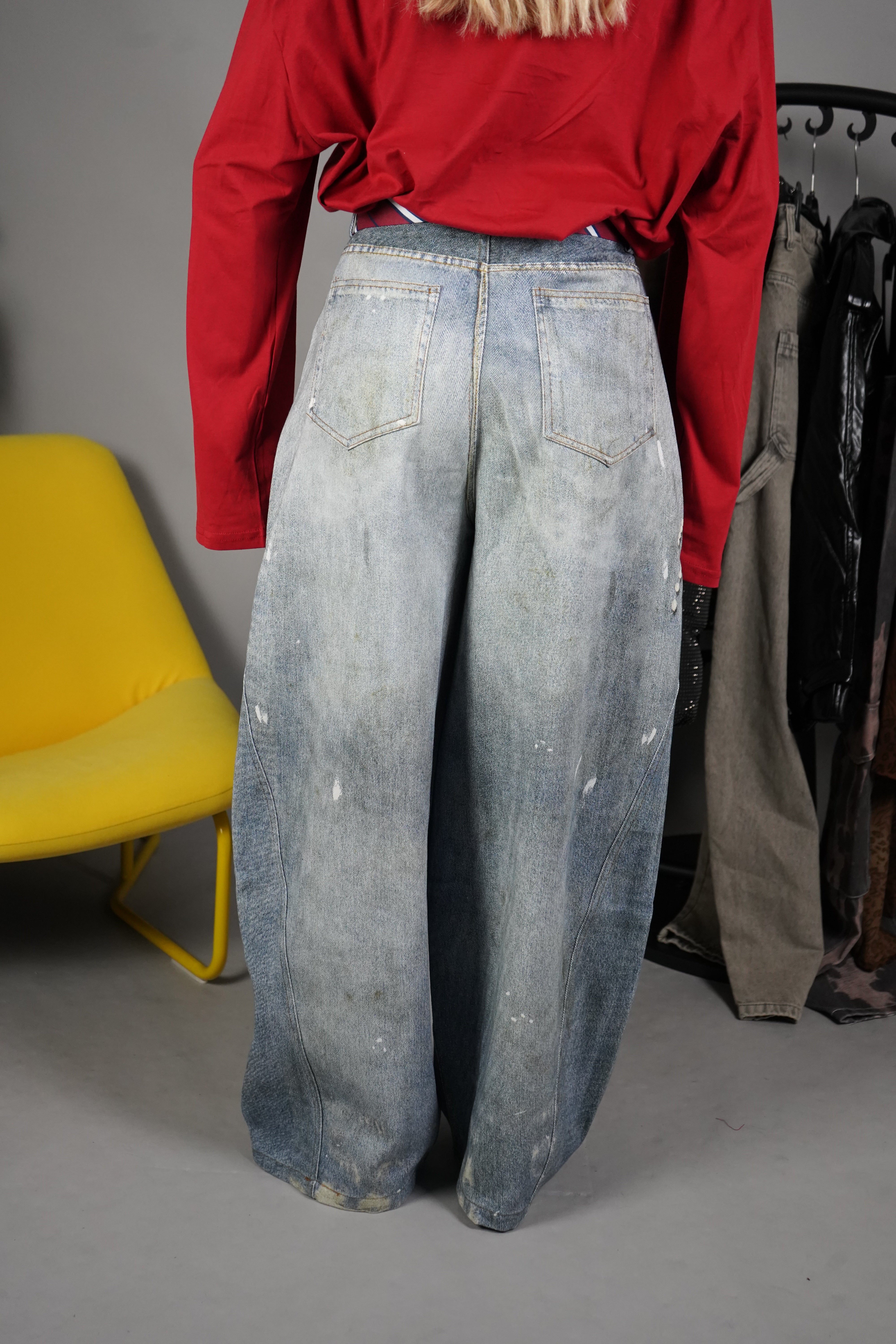 JEANS BALLON CRAVATTA