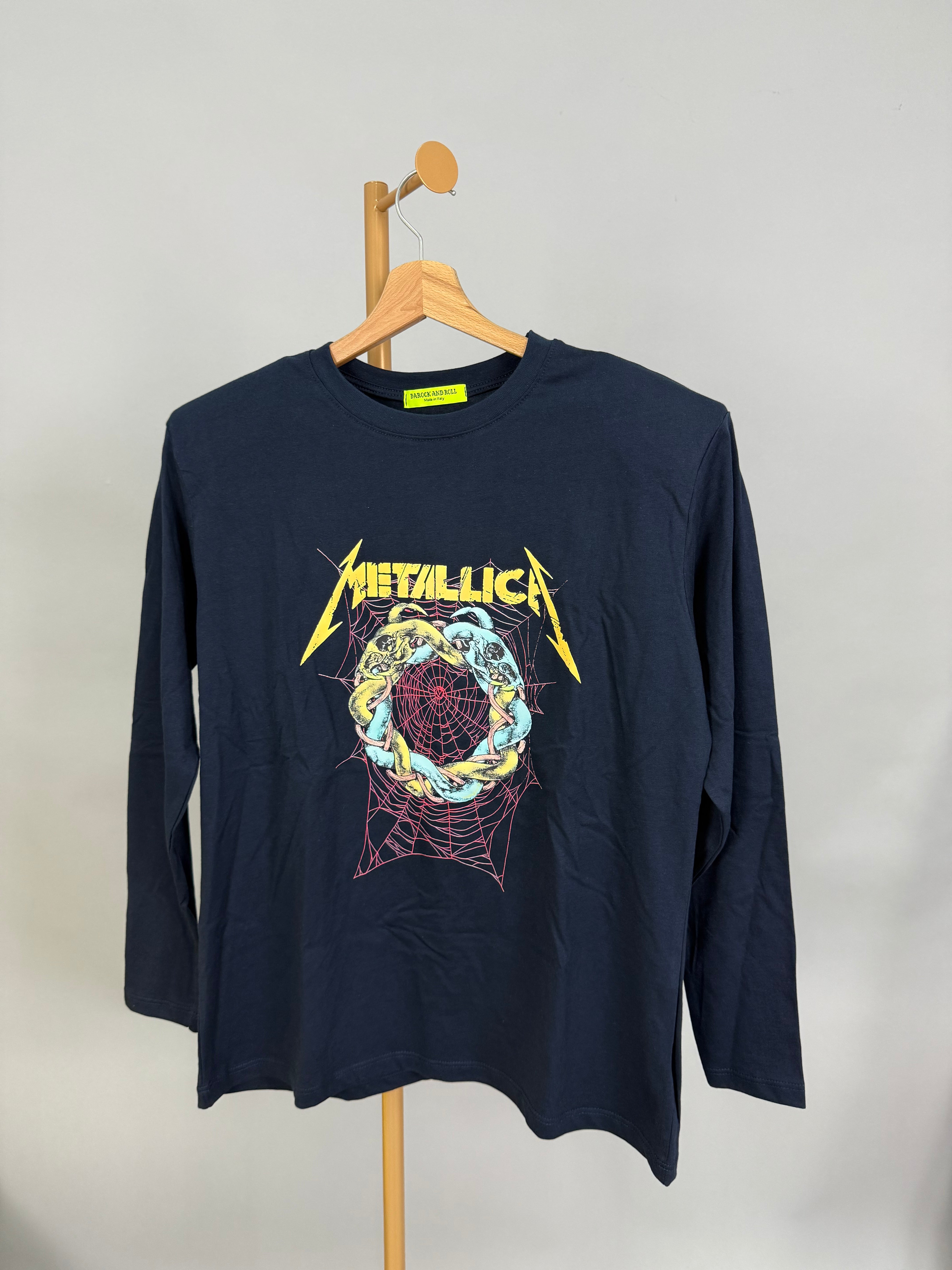 T-SHIRT SPALLINA METALLICA RAGNATELA BLU