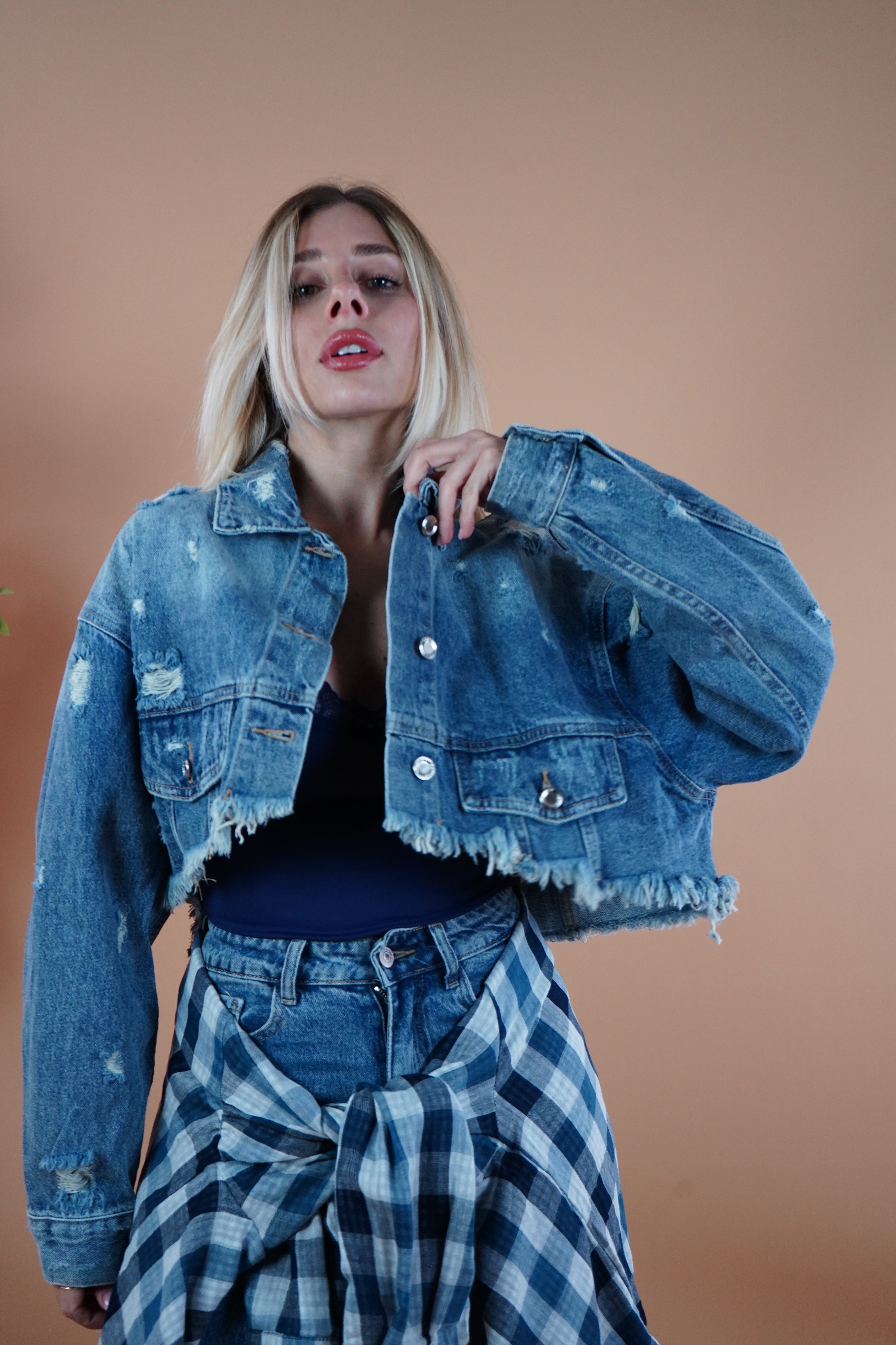 GIACCA CROP DENIM MIA