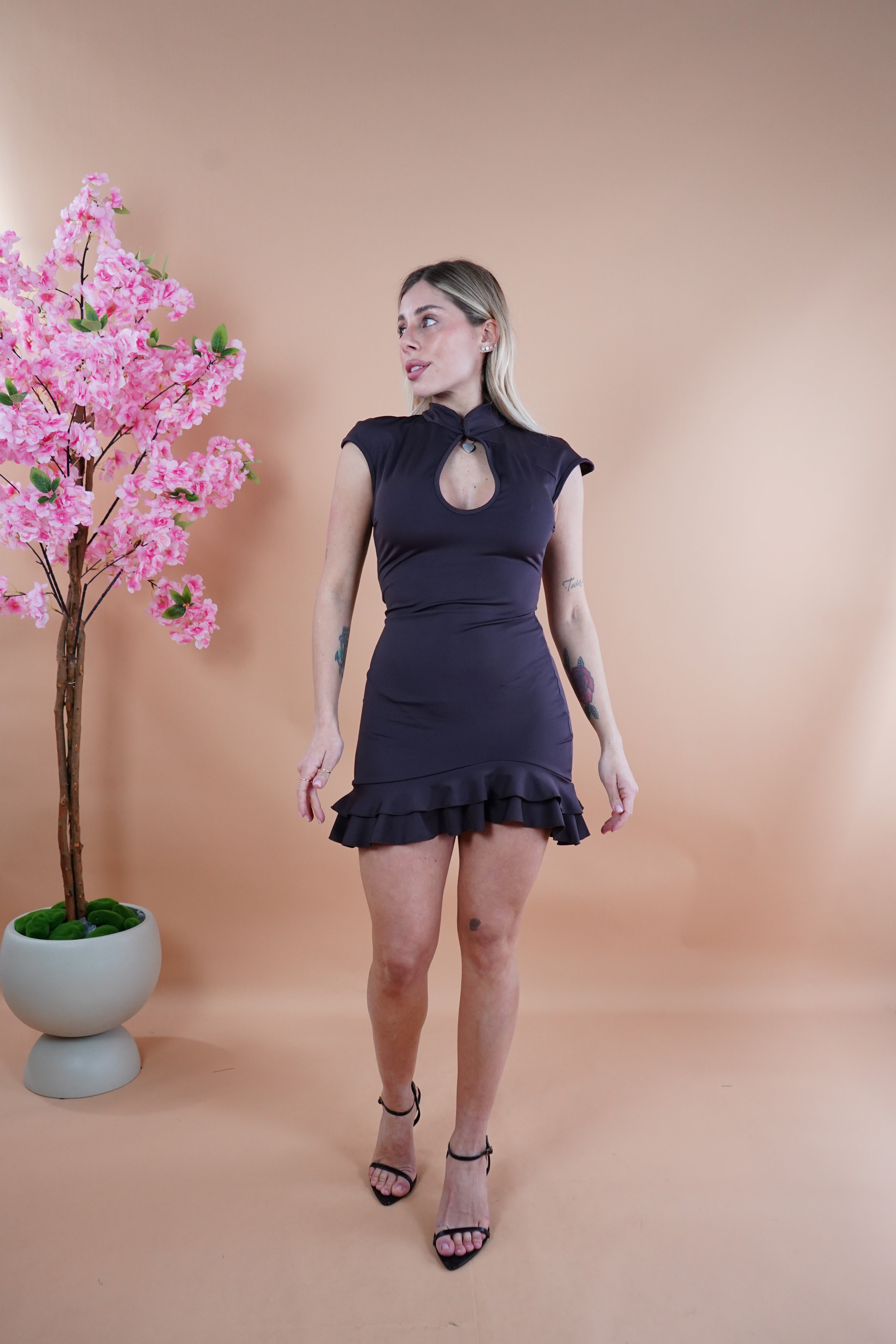 MINI DRESS KOREA MARRONE
