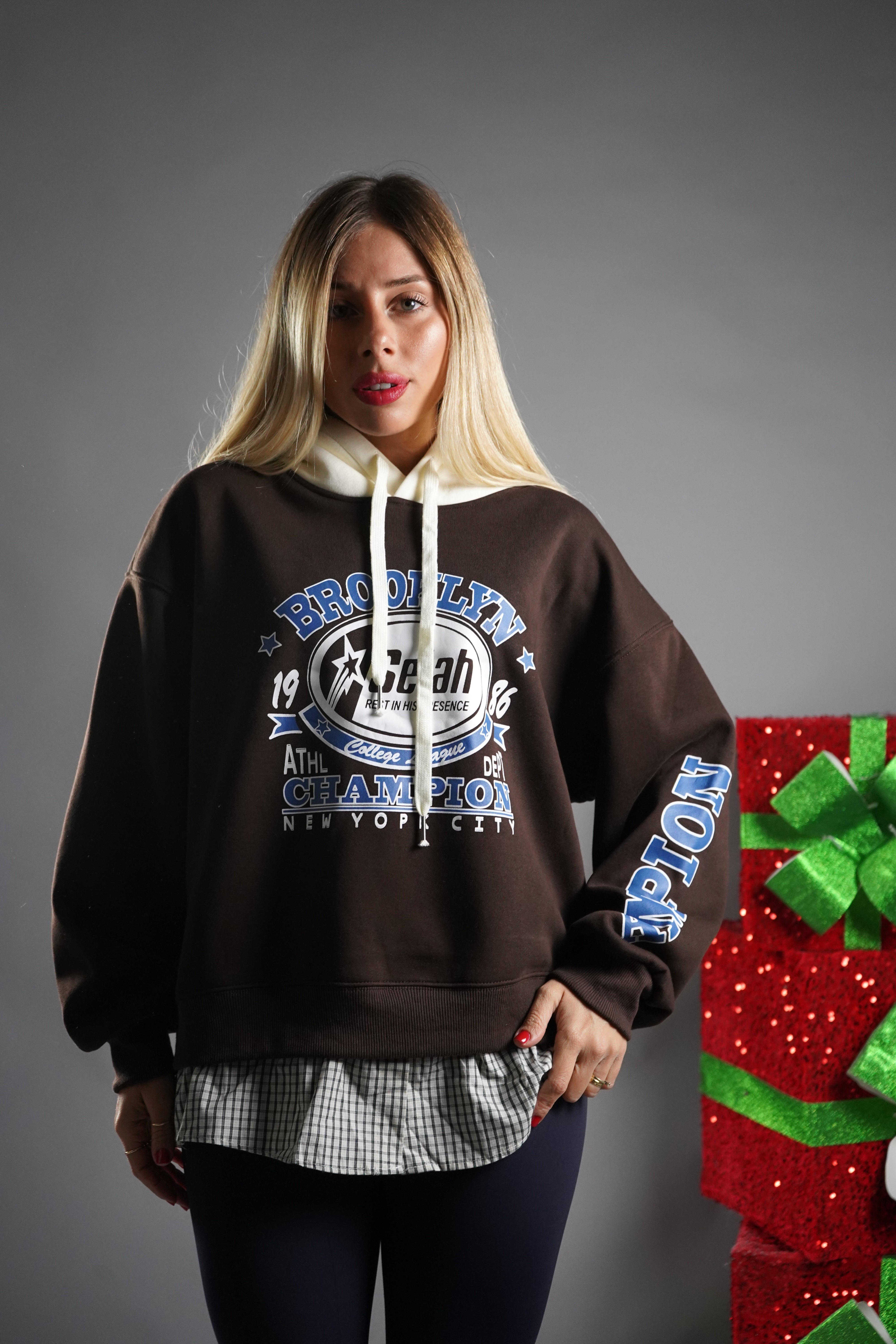 FELPA BROOKLYN MARRONE