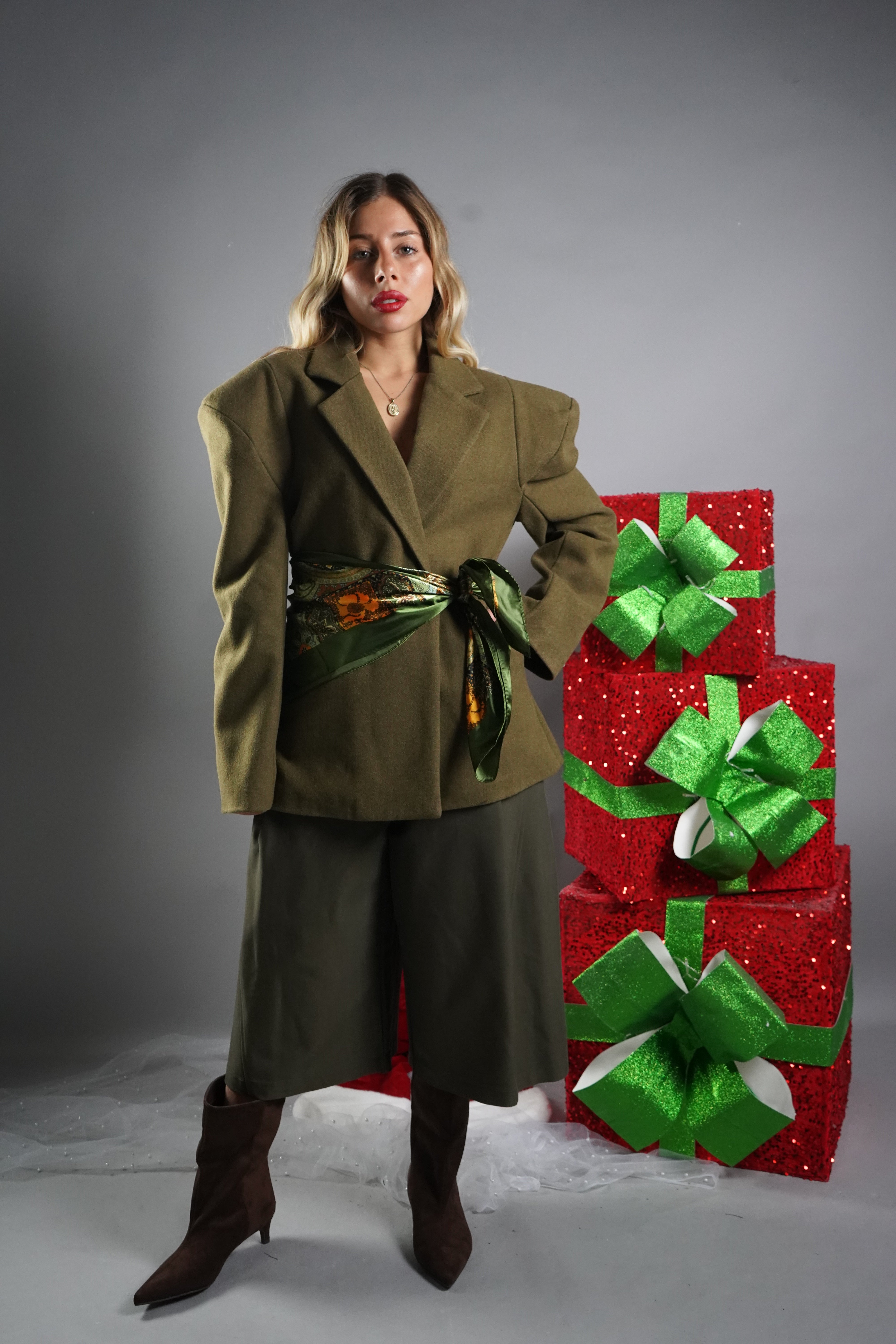 BLAZER LANA DOPPIOPETTO VERDE MILITARE