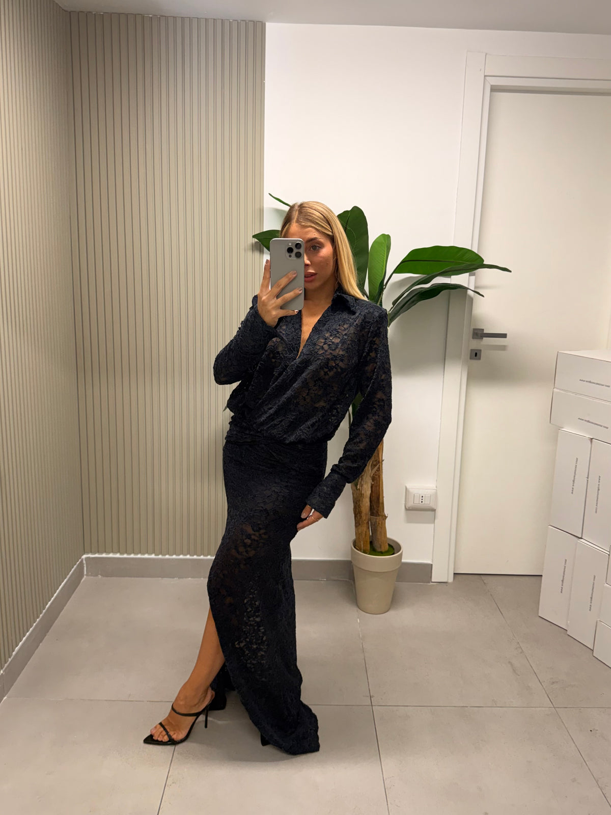 LONG DRESS PRISCILLA BLU