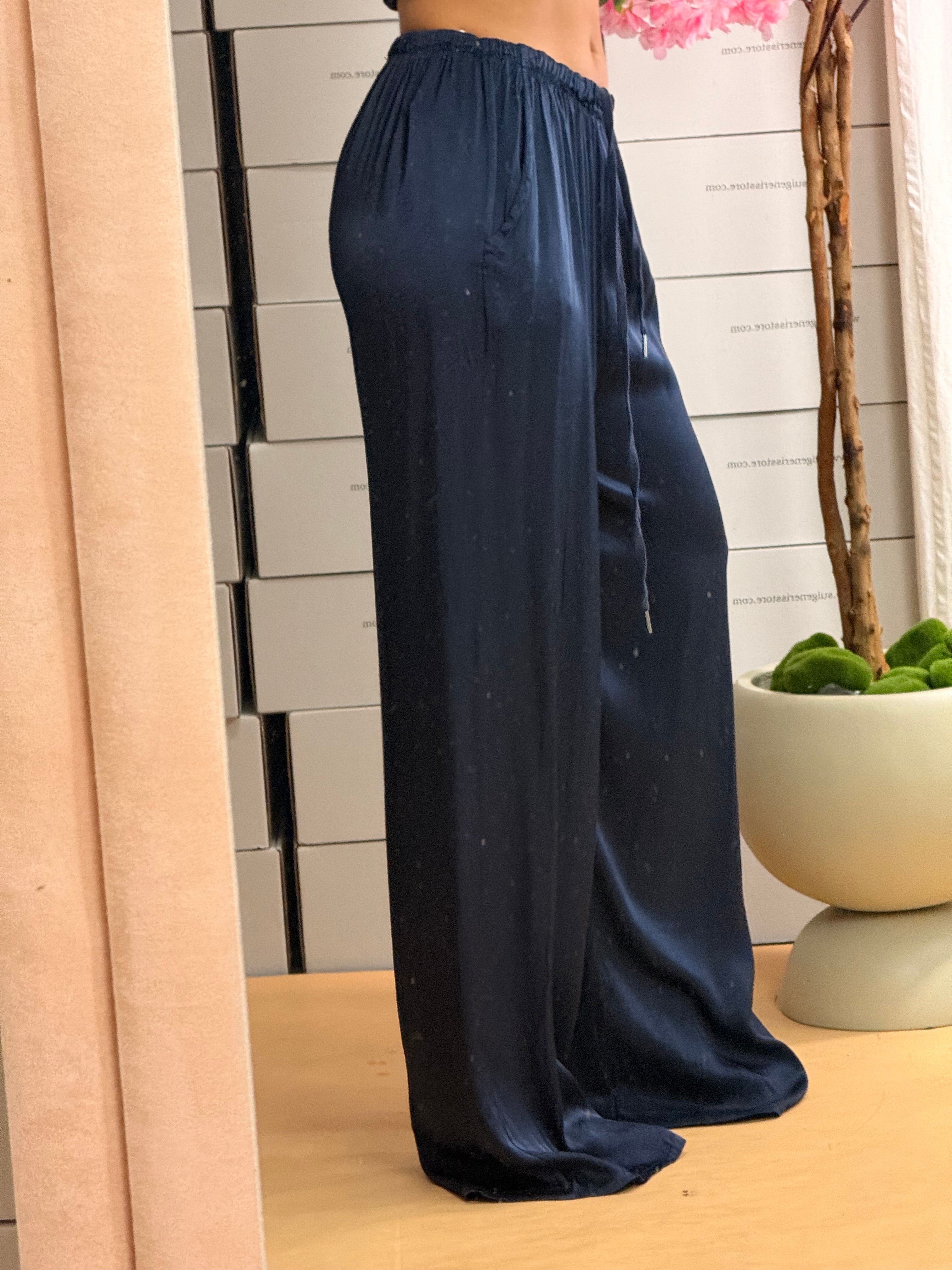 PANTALONE SATIN BLU