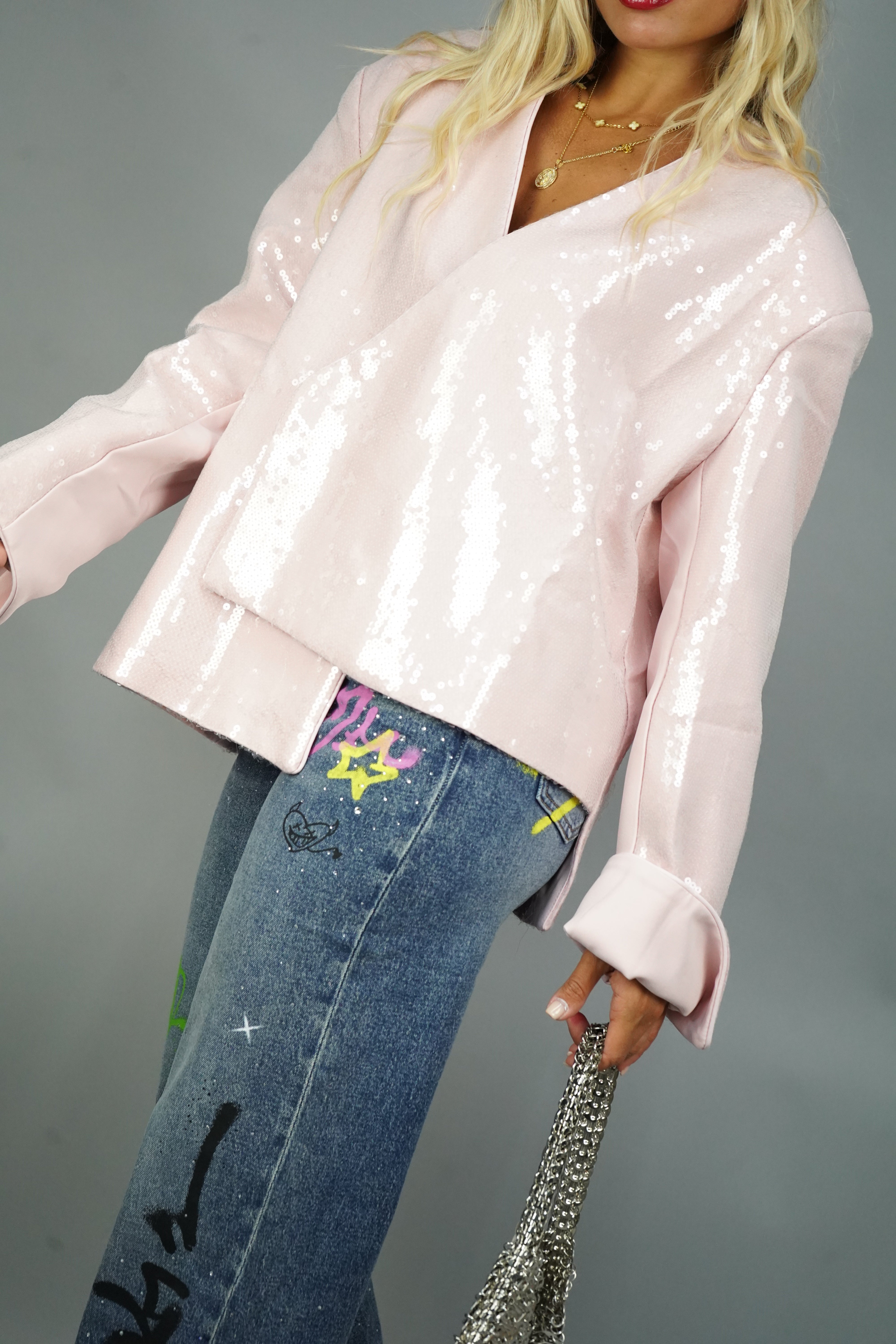 BLAZER PAILLETTES ROSA