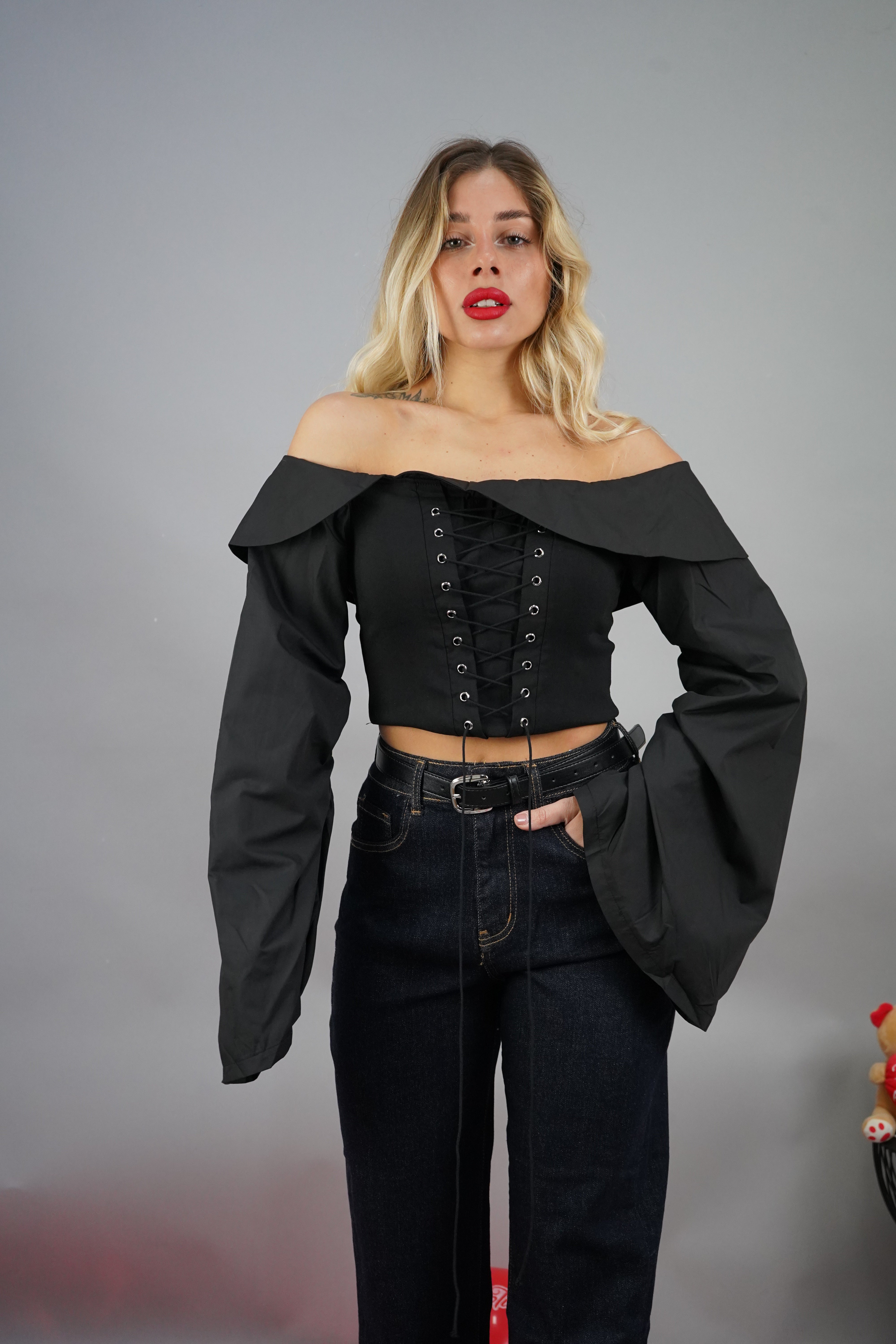 TOP CORSETTO NERO