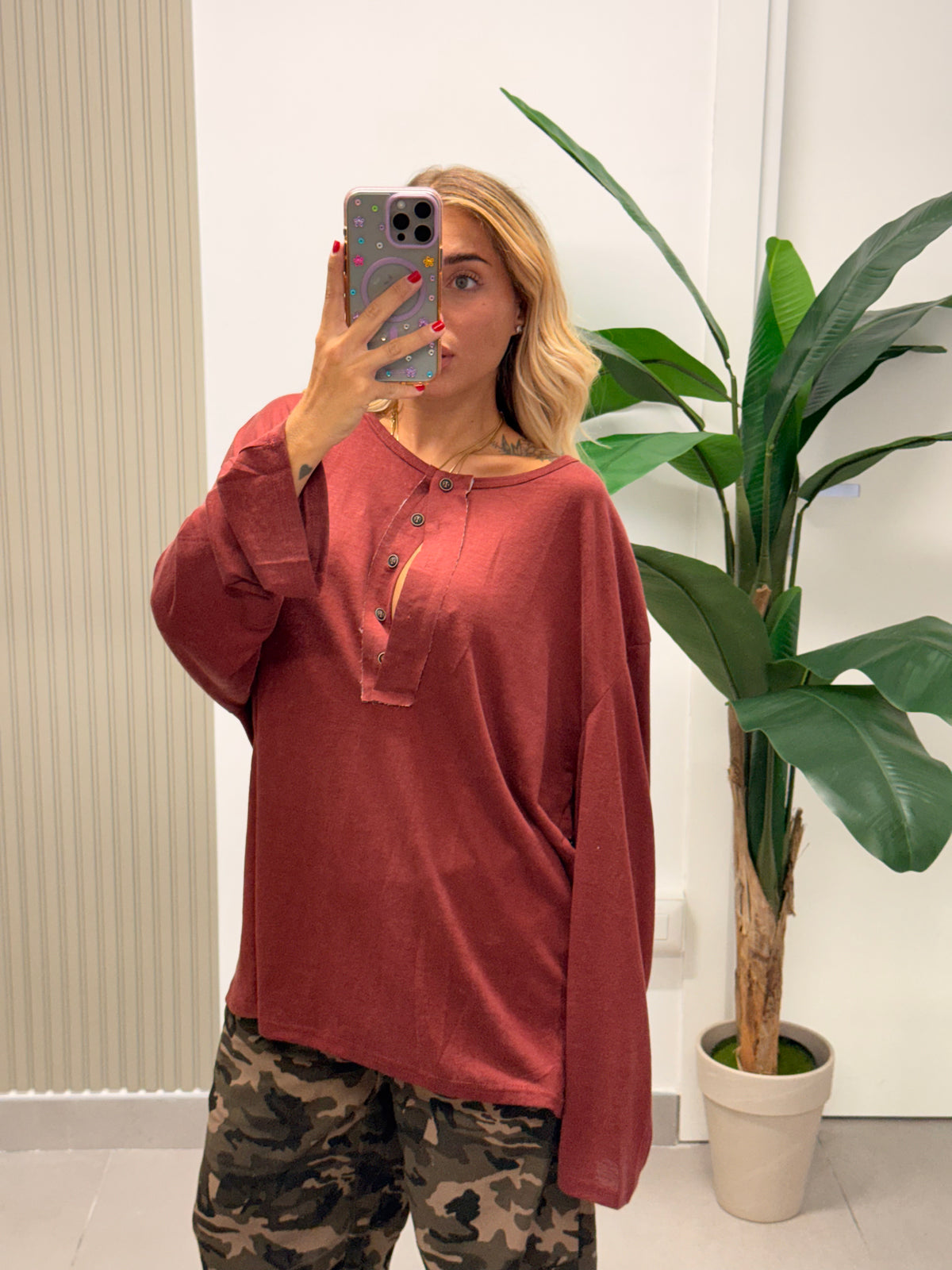 MAXI T-SHIRT BOYFRIEND BORDEAUX