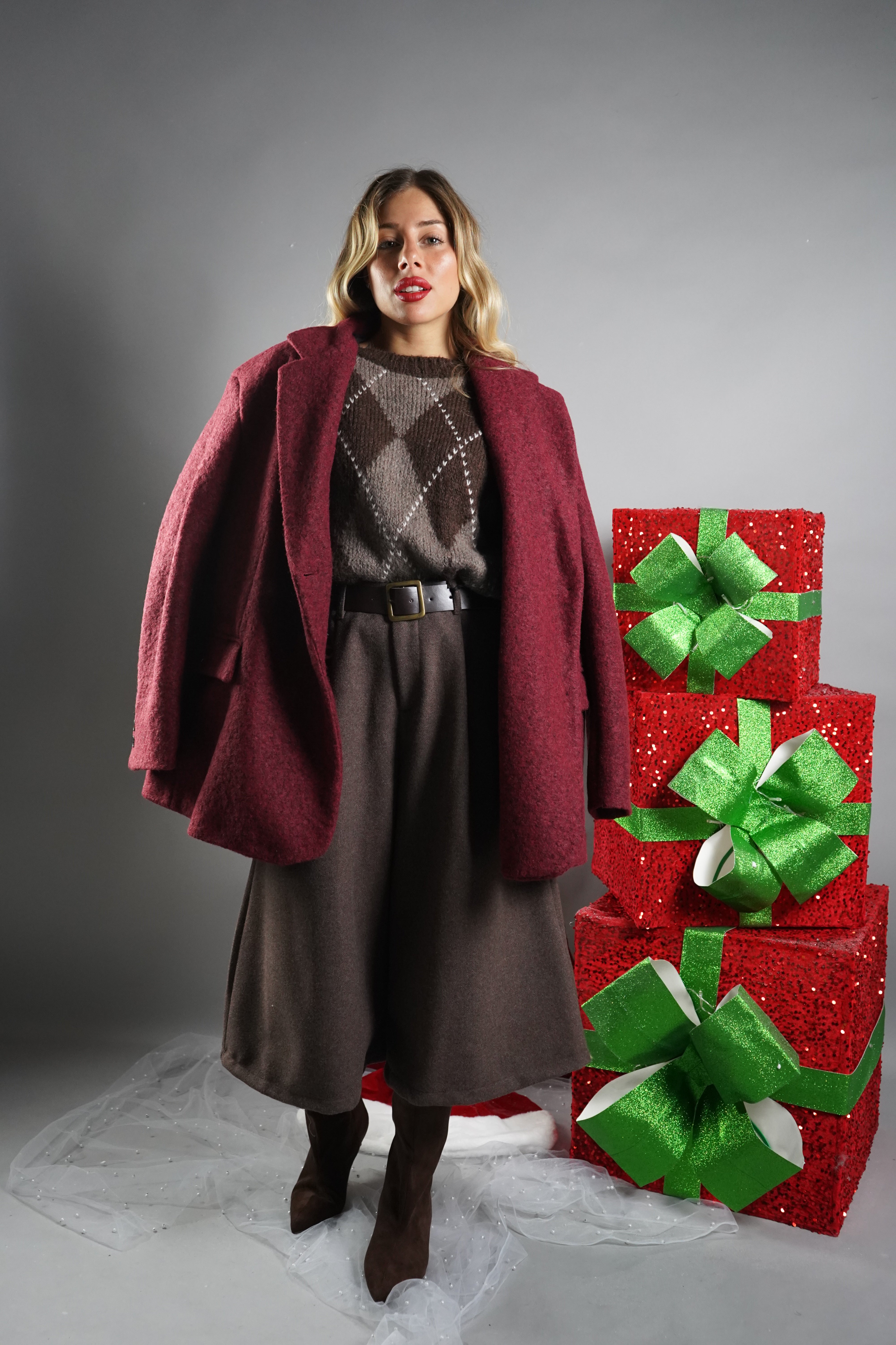 BLAZER LANA TEDDY BORDEAUX