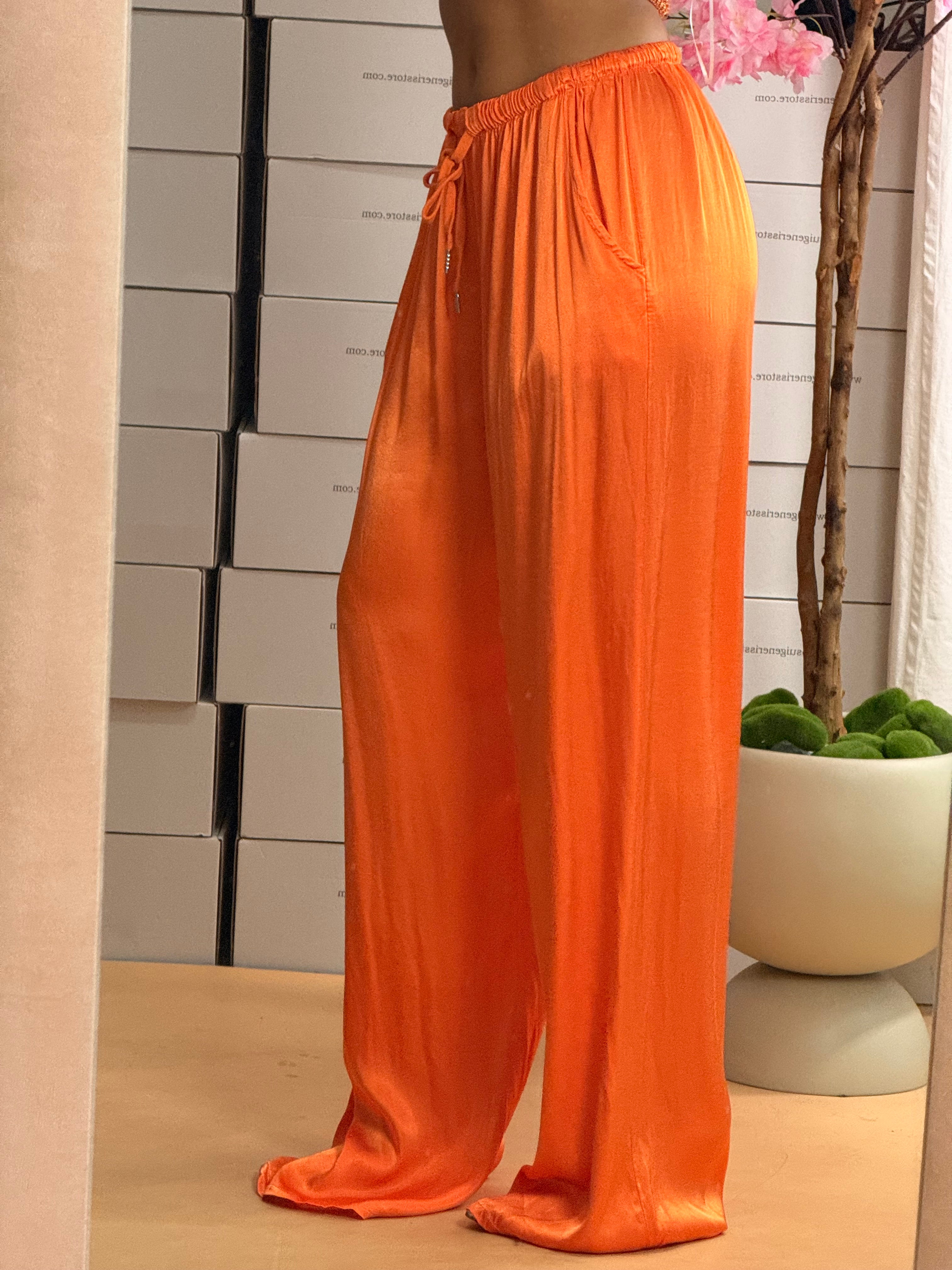 PANTALONE SATIN ARANCIONE