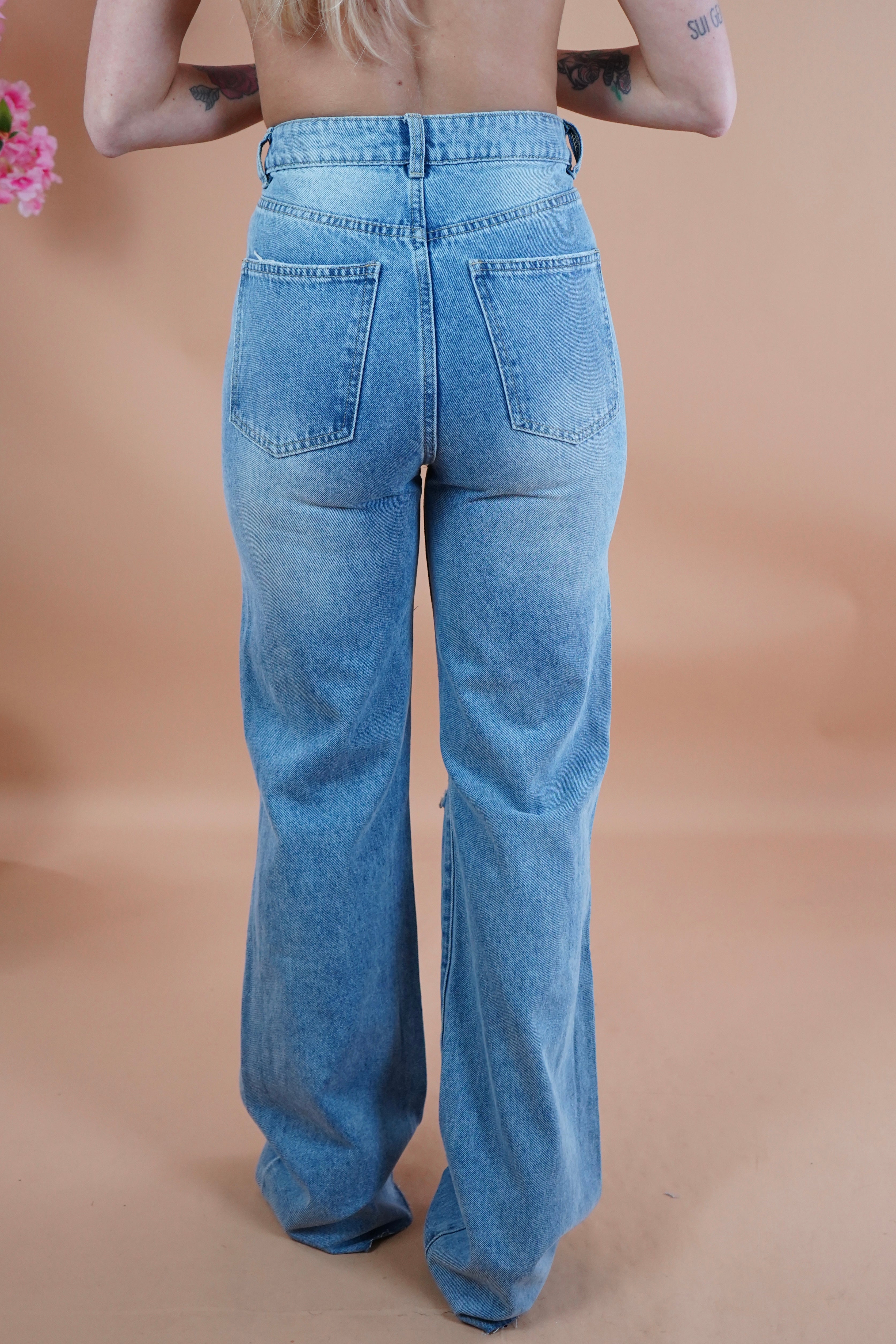 JEANS GAMBA DRITTA STRAPPATO