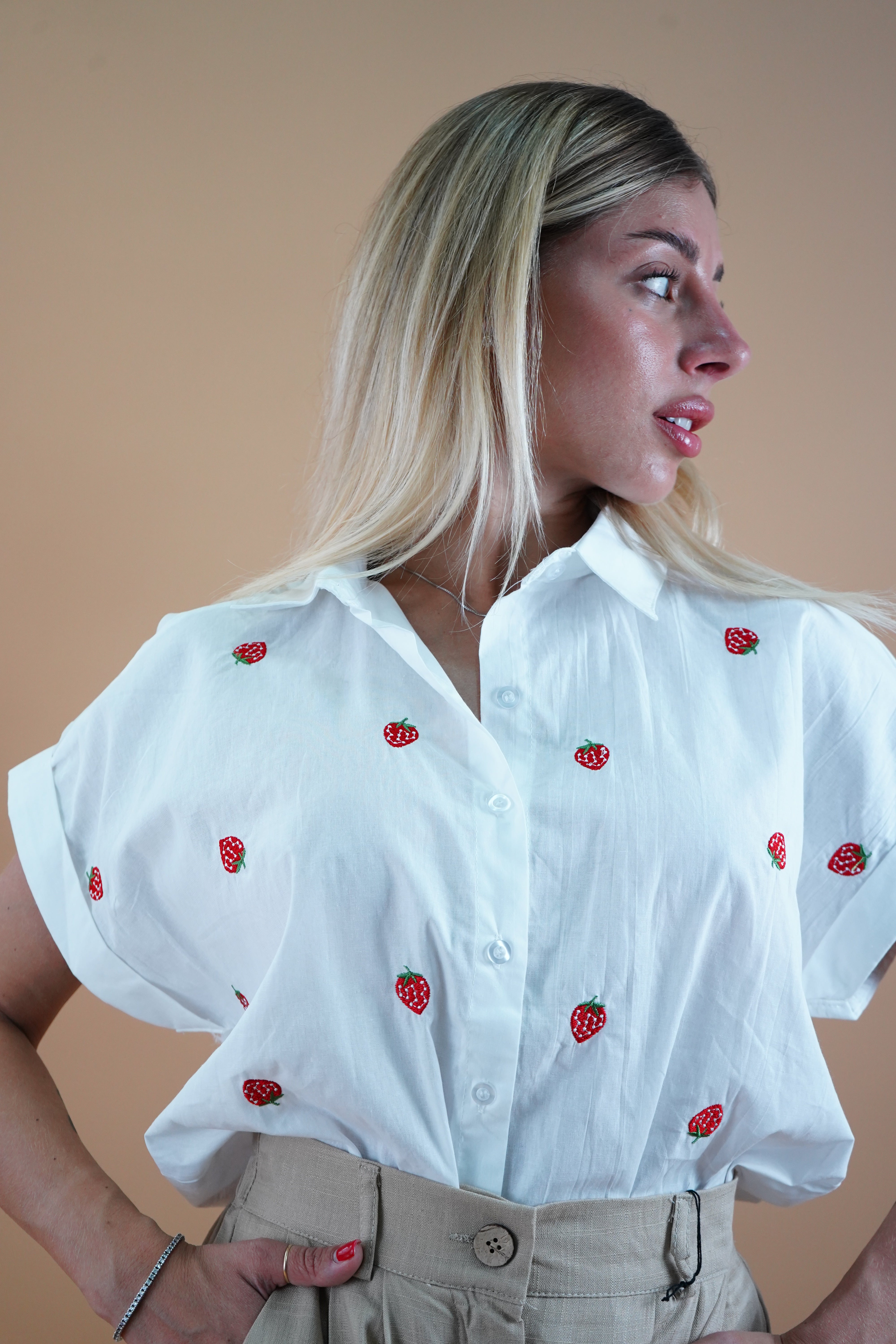 CAMICIA FRAGOLINE BIANCA