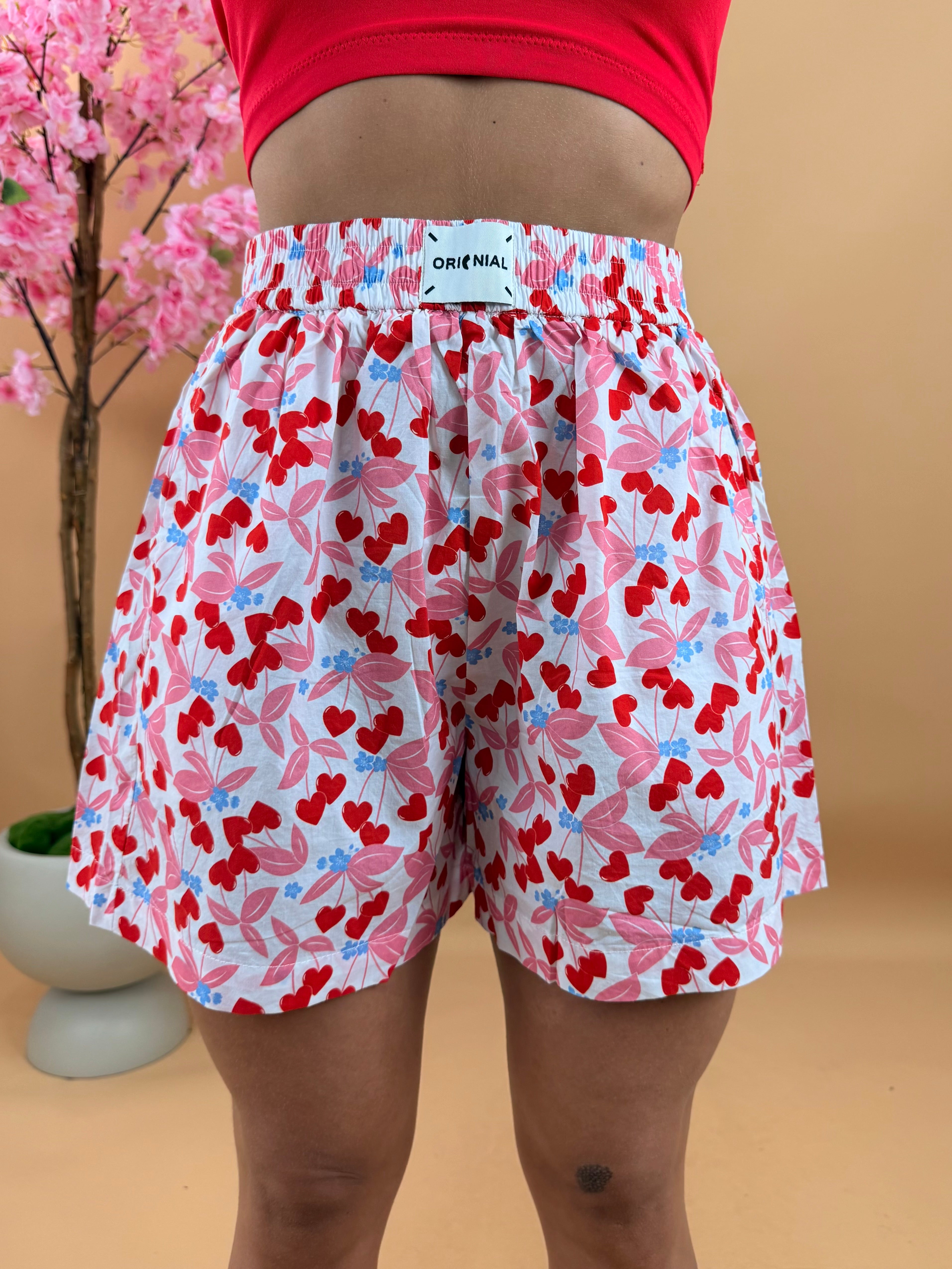 MINI SHORTS FANTASY CUORI ROSSO