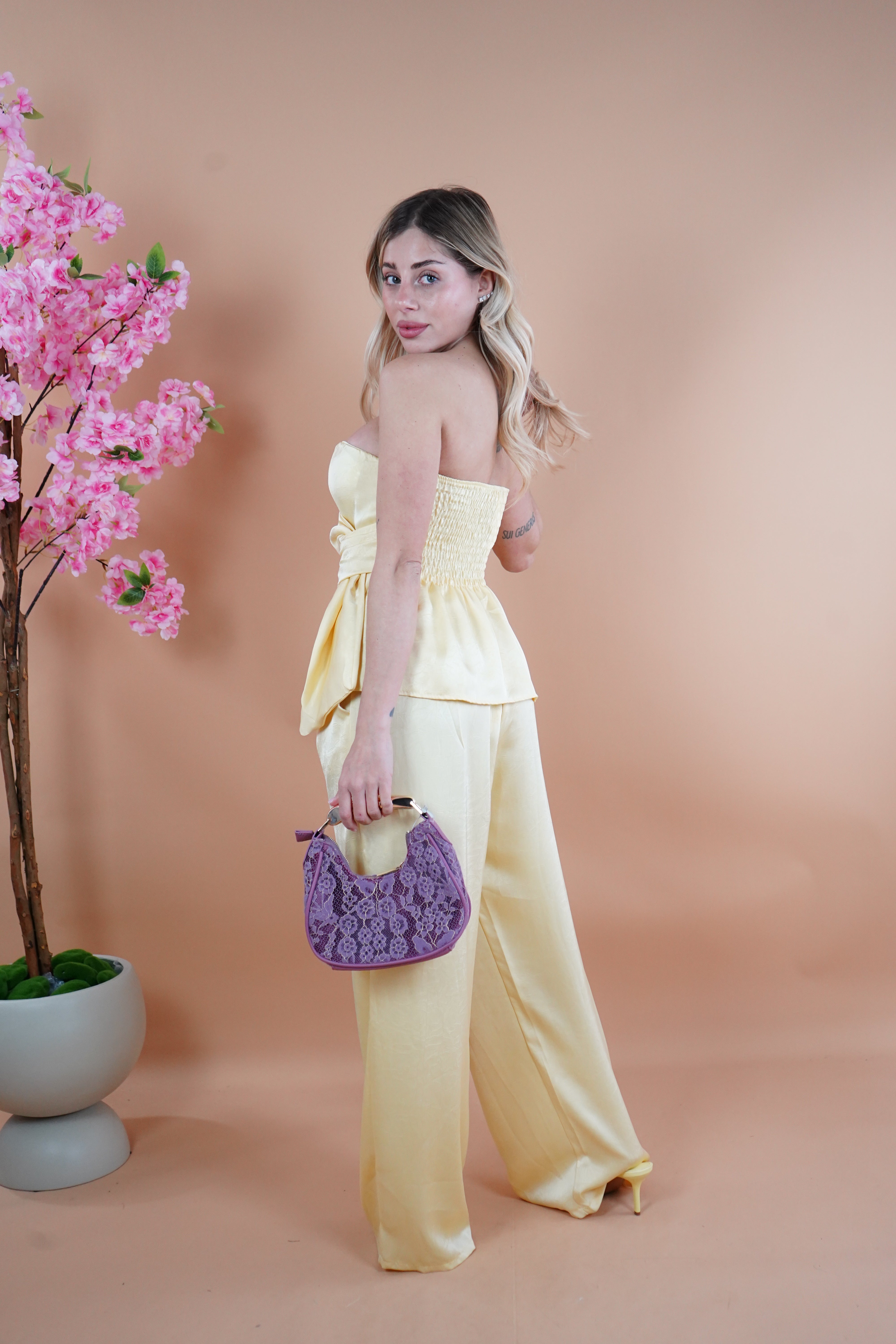 COORDINATO SATIN GRAZIA GIALLO
