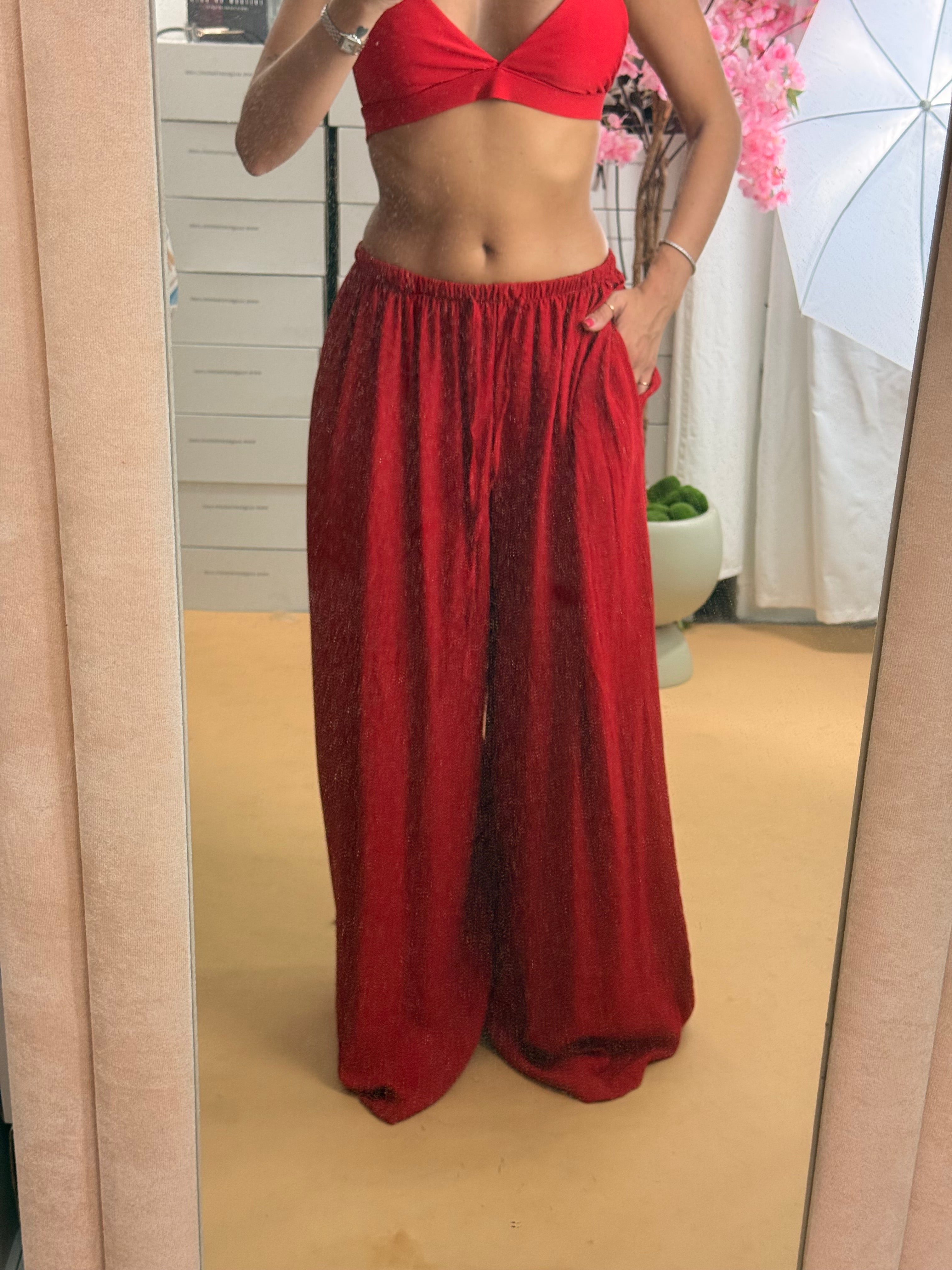 PANTALONE SOFT ROSSO
