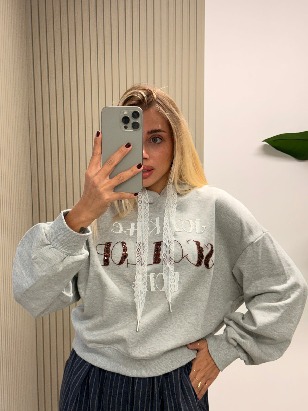 FELPA CROP ONYX GRIGIA