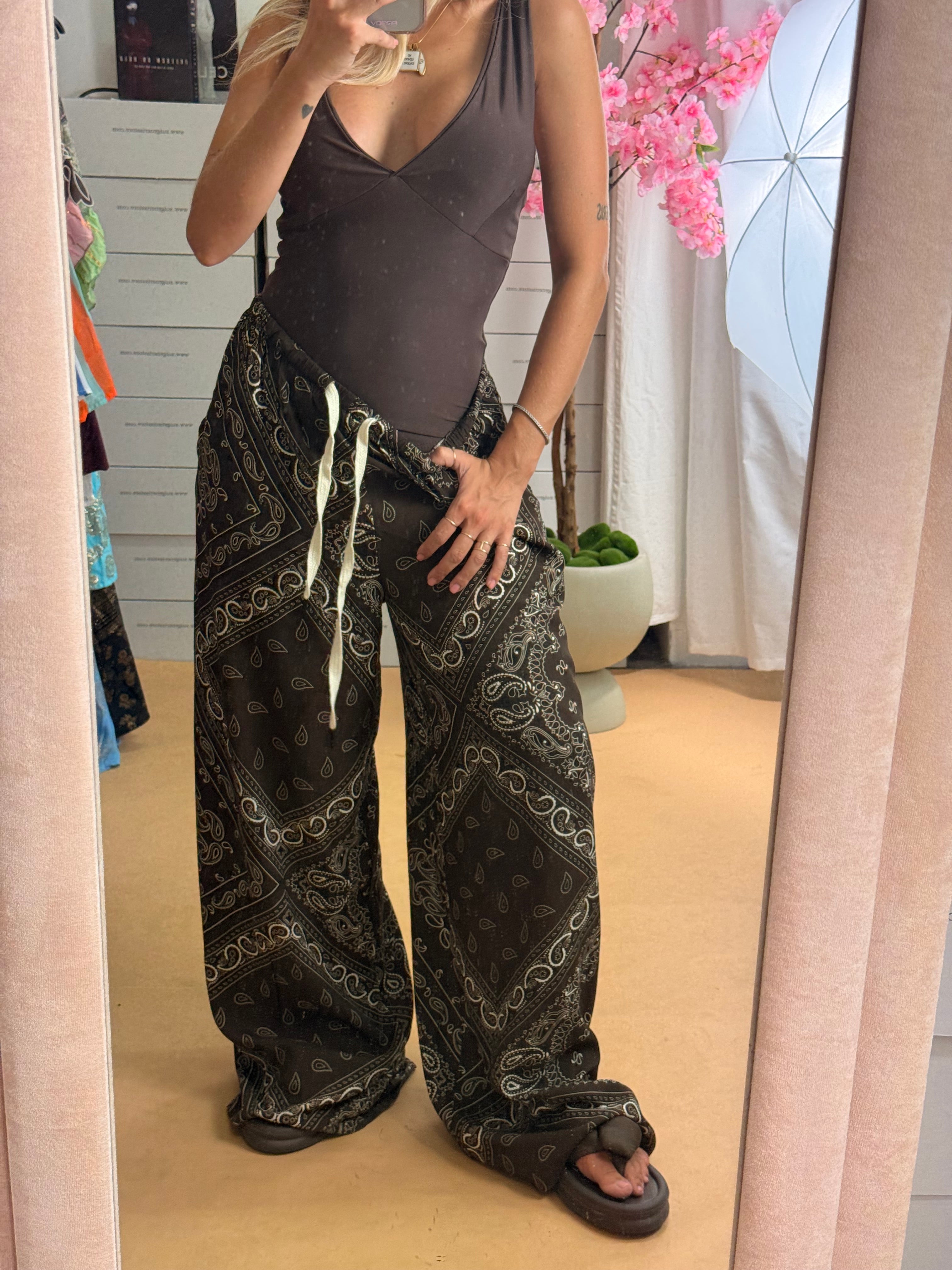 PANTALONE BANDANA MARRONE