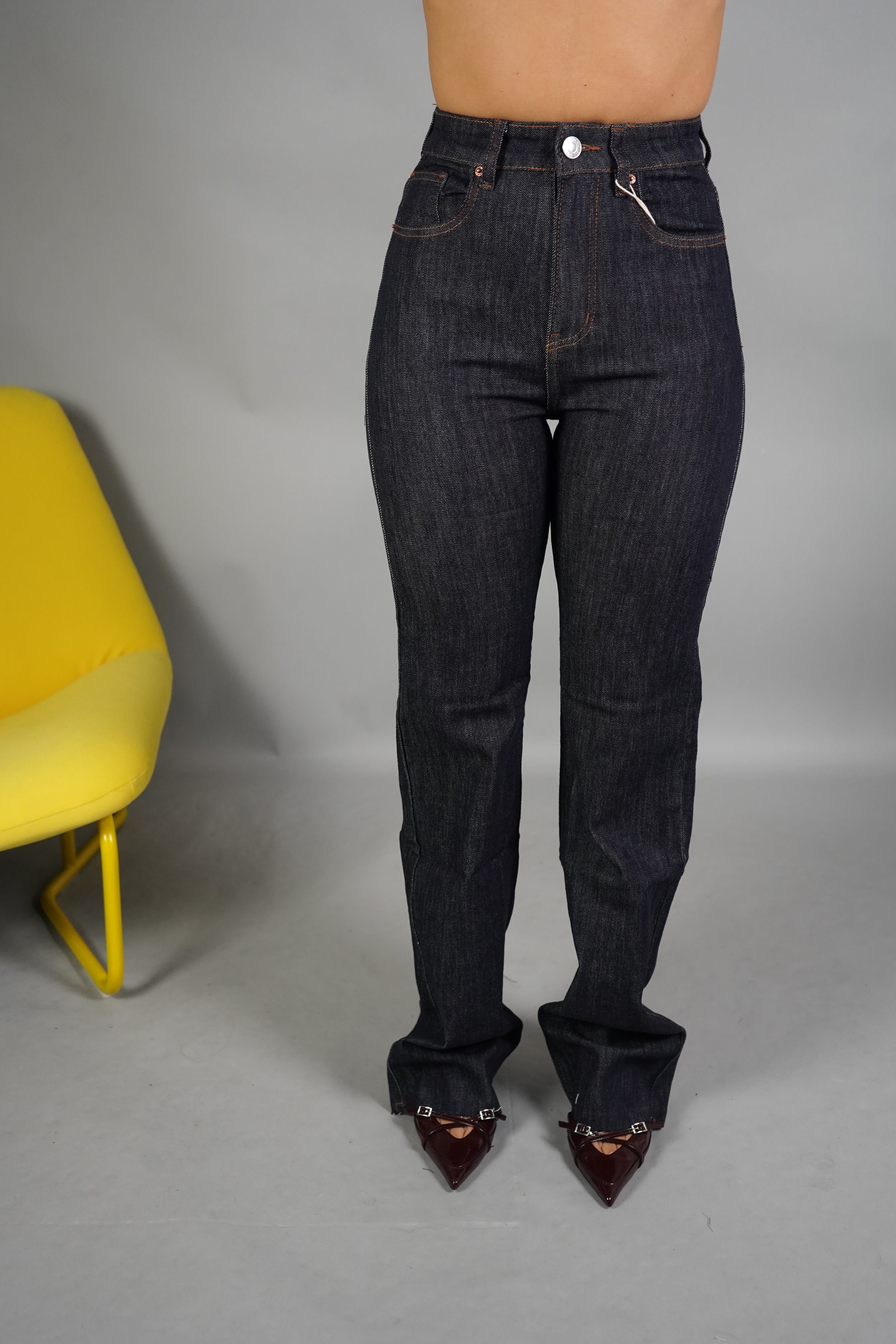 JEANS GAMBA DRITTA BLU SCURO
