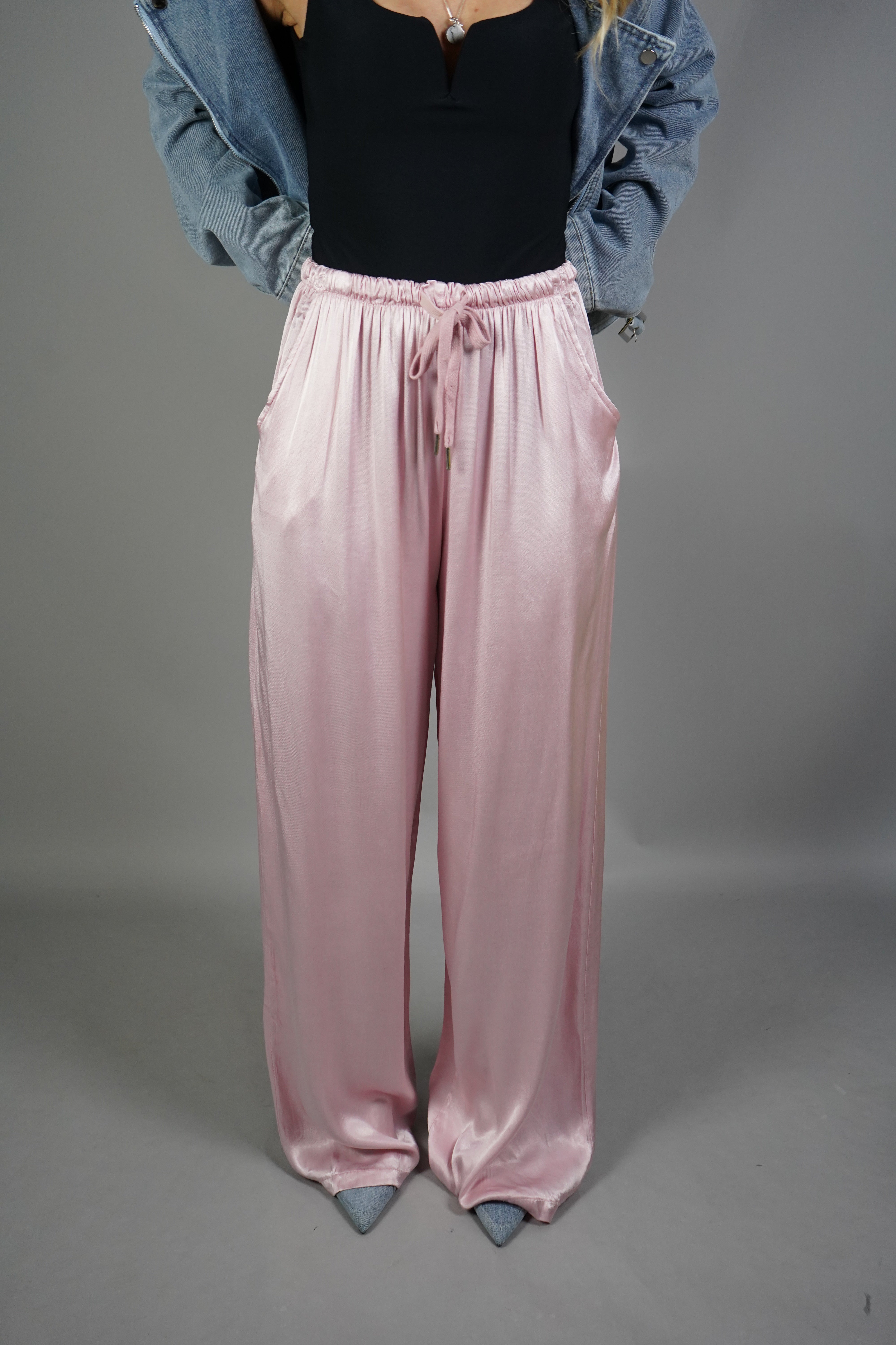 PANTALONE SATIN ROSA