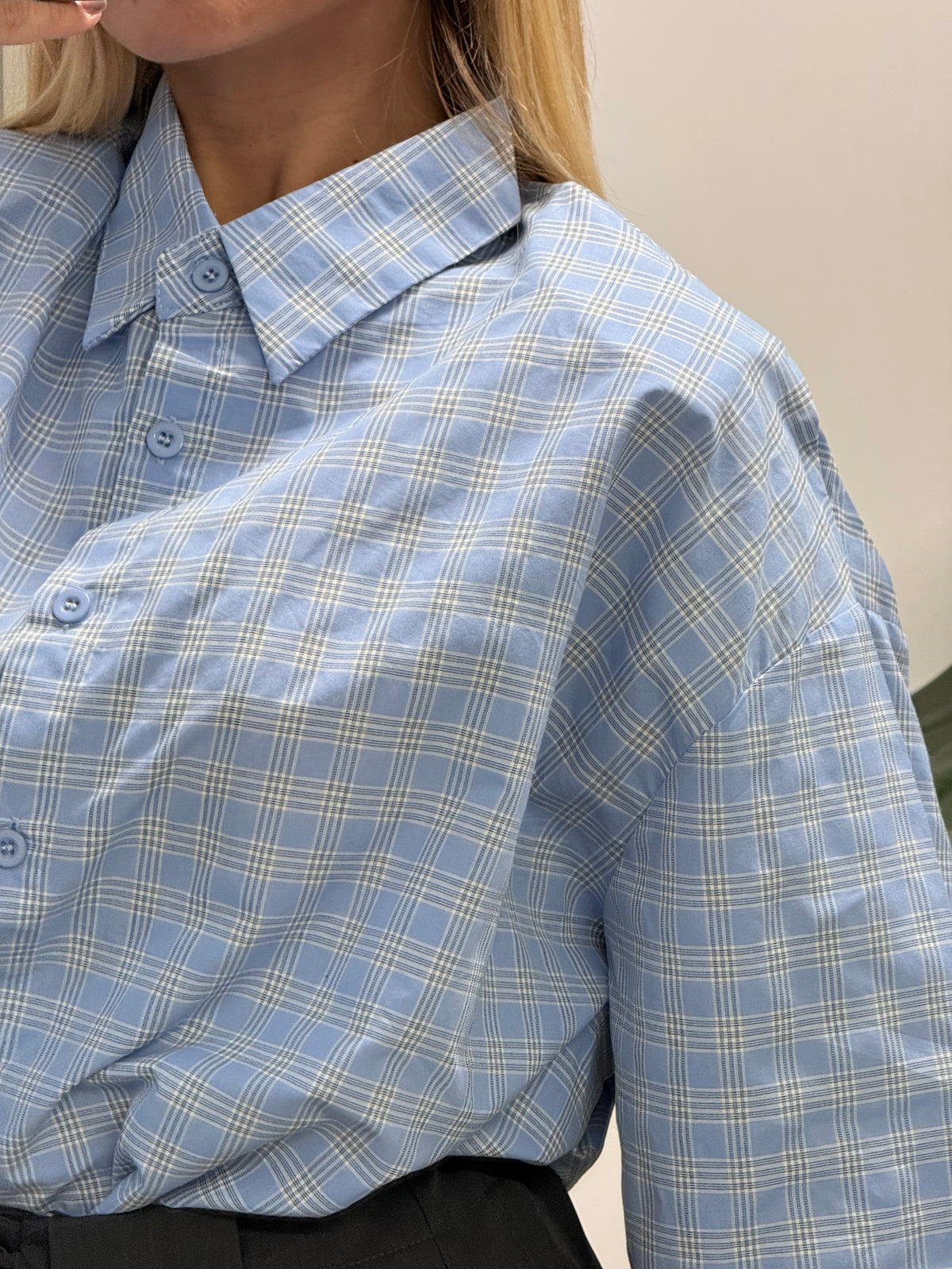 CAMICIA QUADRETTI AZZURRA