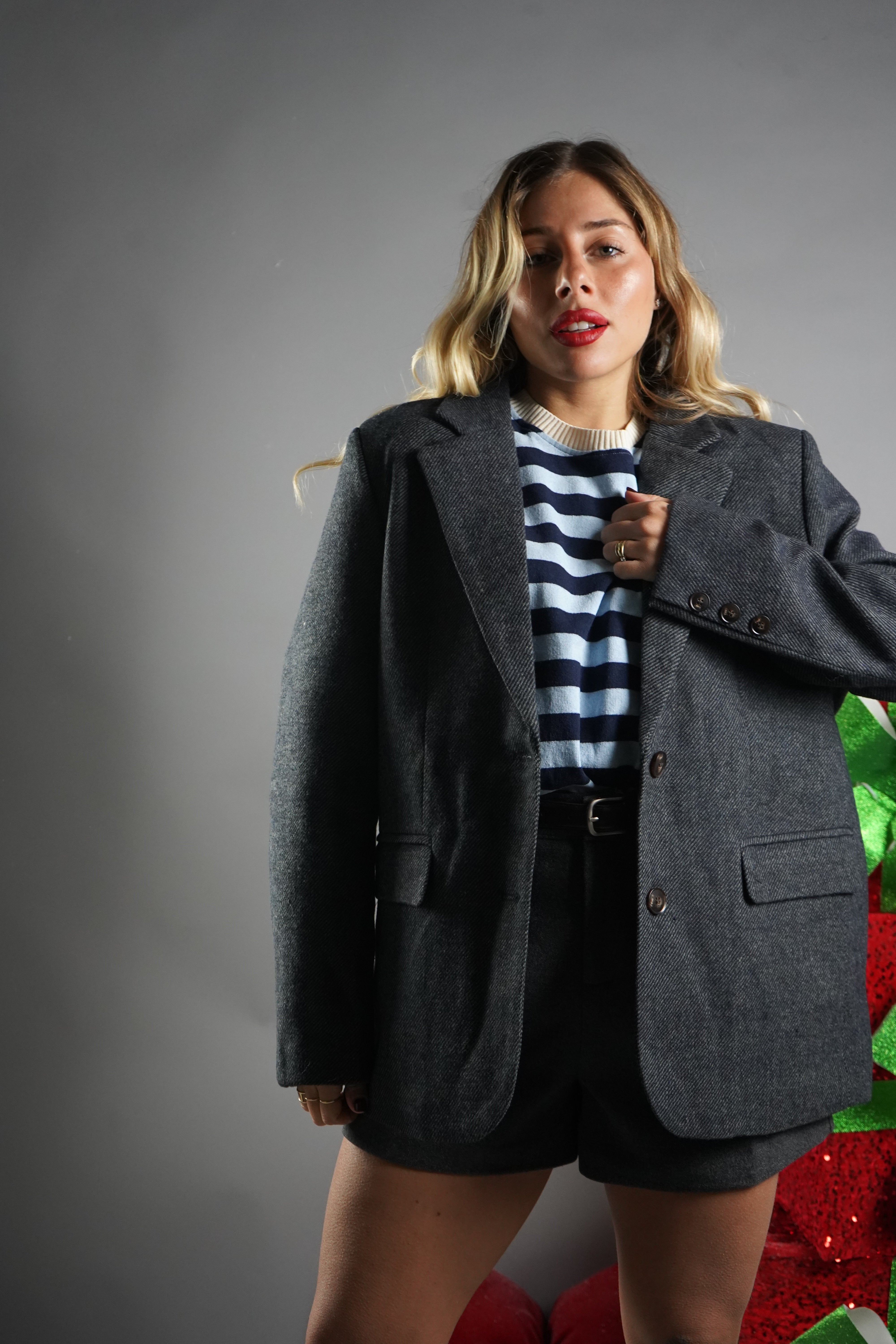 BLAZER LANA TRAPUNTATO GRIGIO