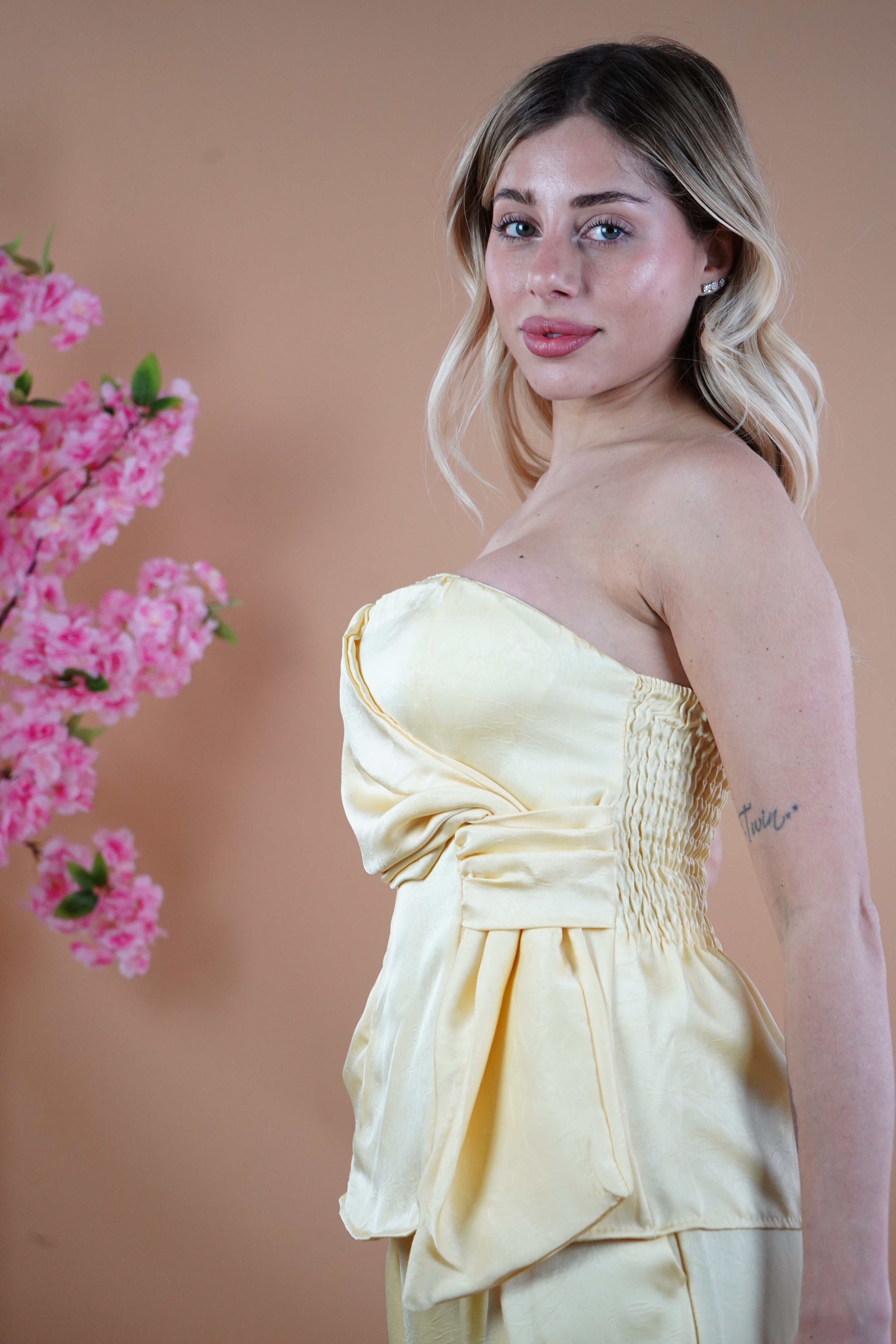 COORDINATO SATIN GRAZIA GIALLO