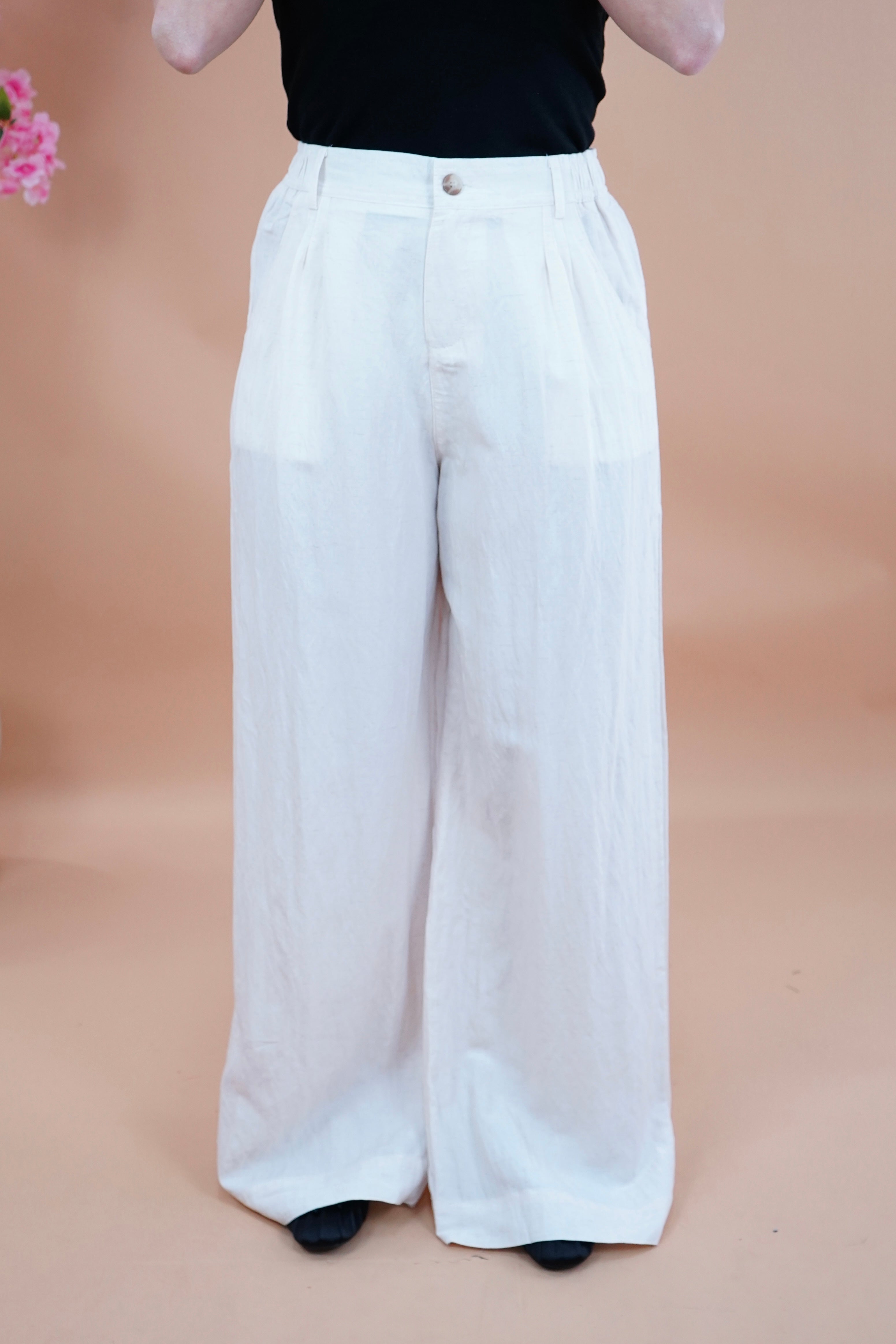 PANTALONE MORBIDO PANNA