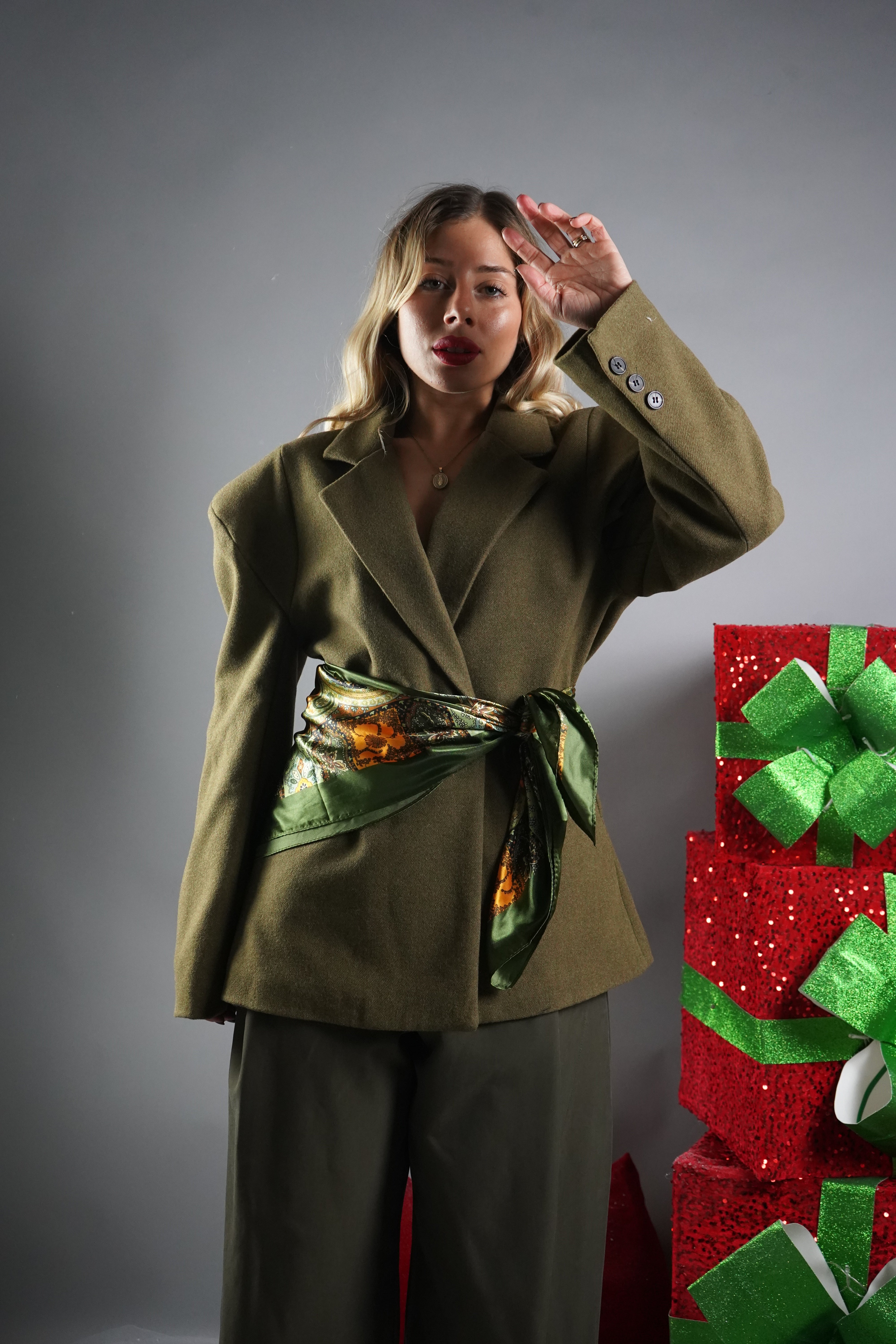 BLAZER LANA DOPPIOPETTO VERDE MILITARE